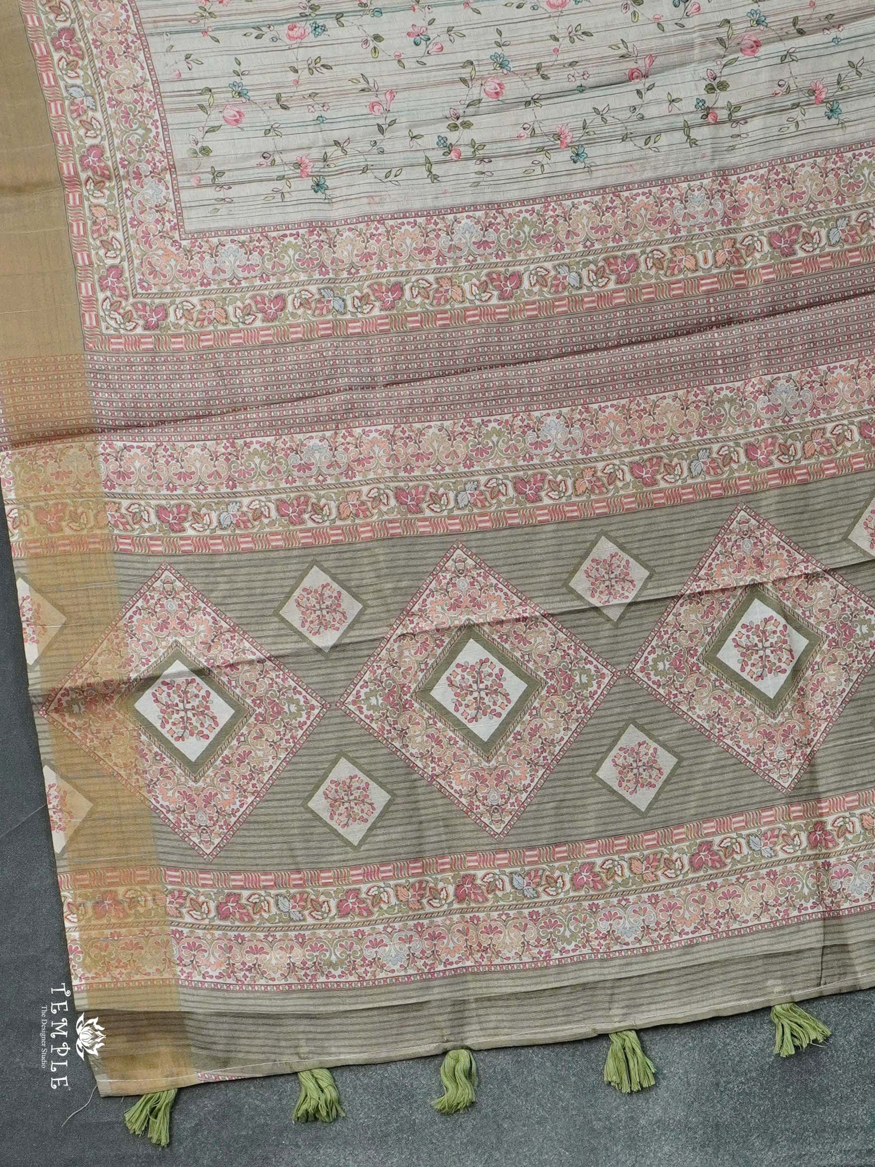 Printed Tussar Saree | TTDS2485