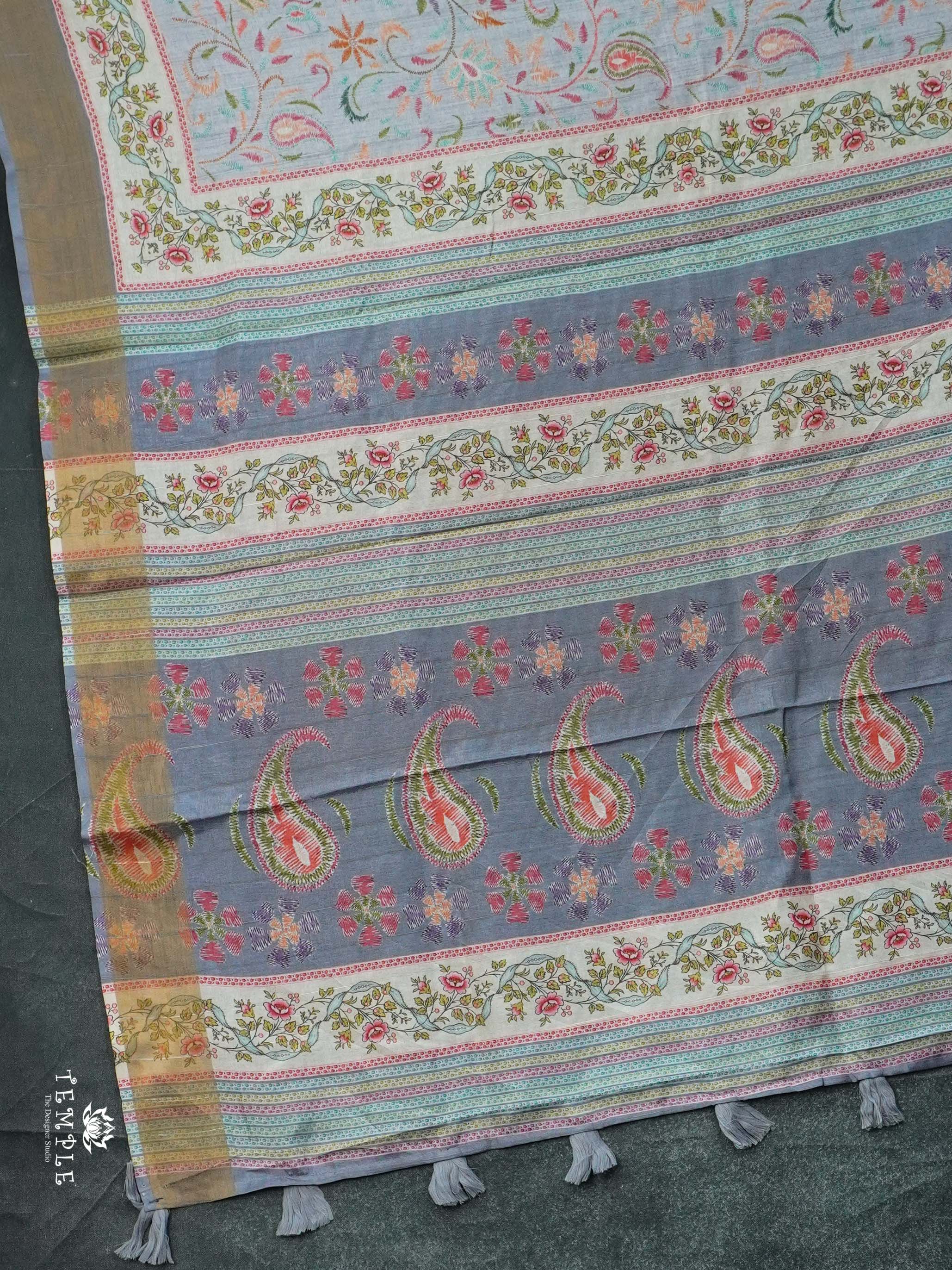 Floral Design Tussar Silk Saree | TTDS2446