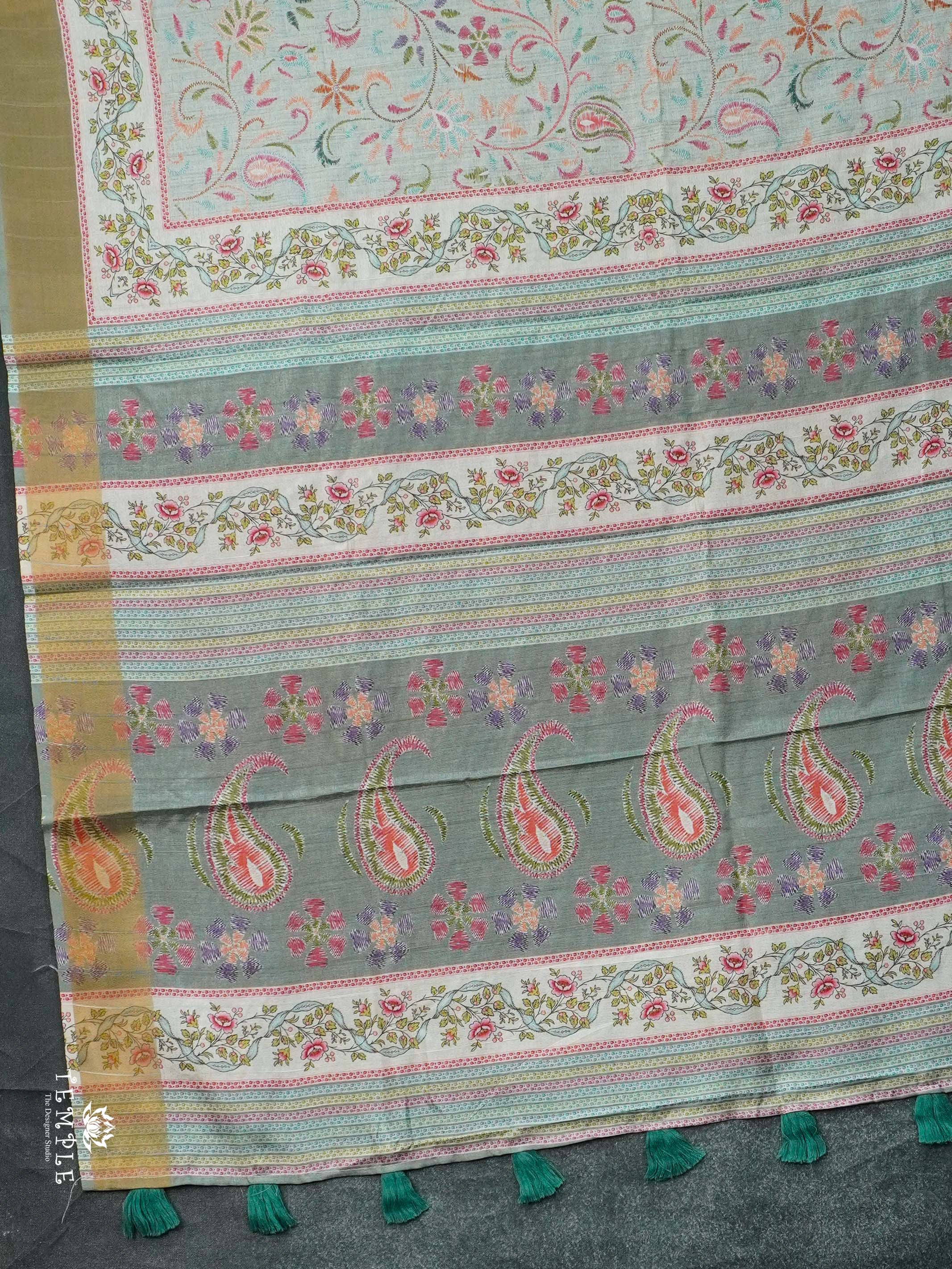 Floral Design Tussar Silk Saree | TTDS2446