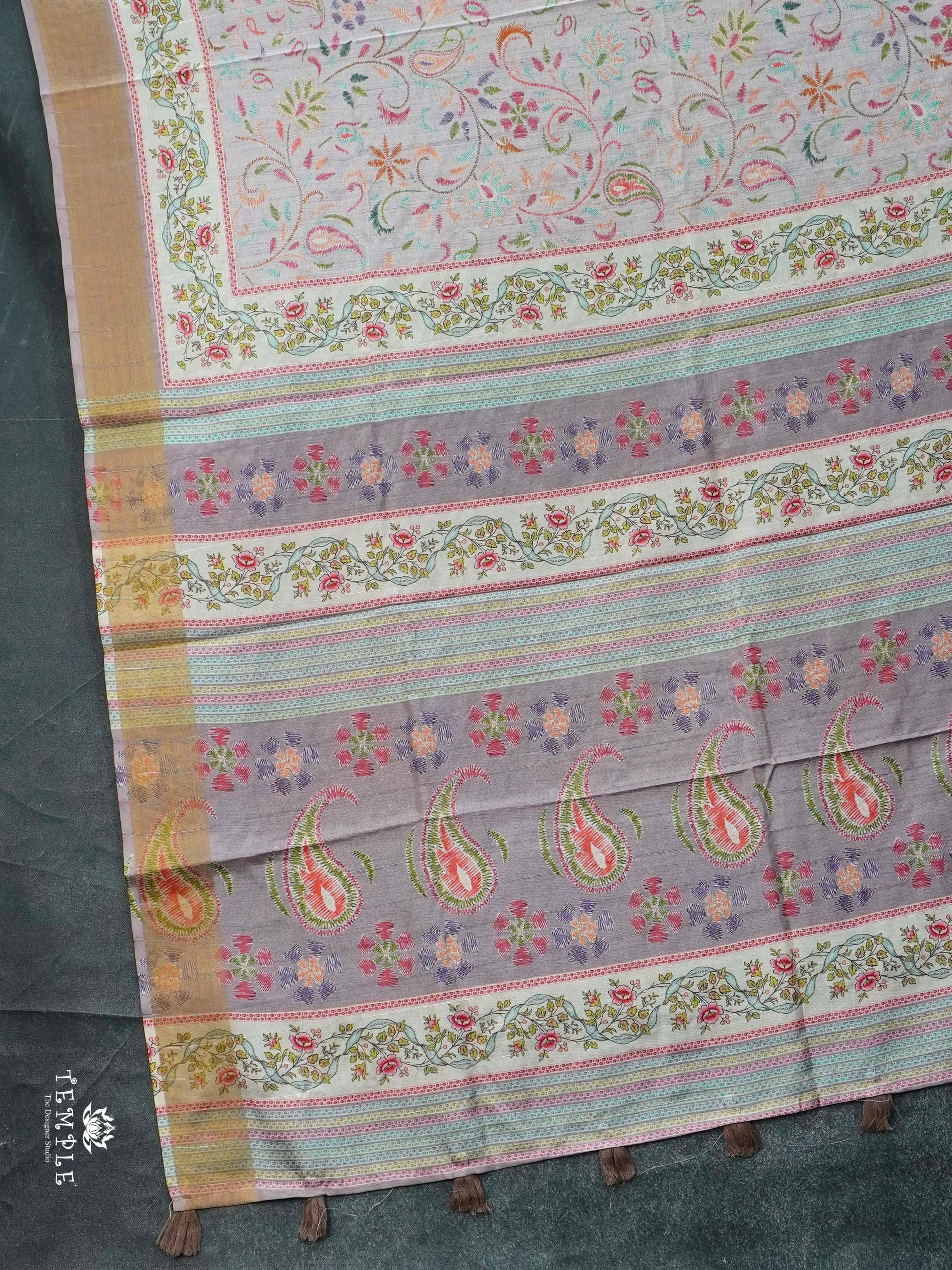 Floral Design Tussar Silk Saree | TTDS2446