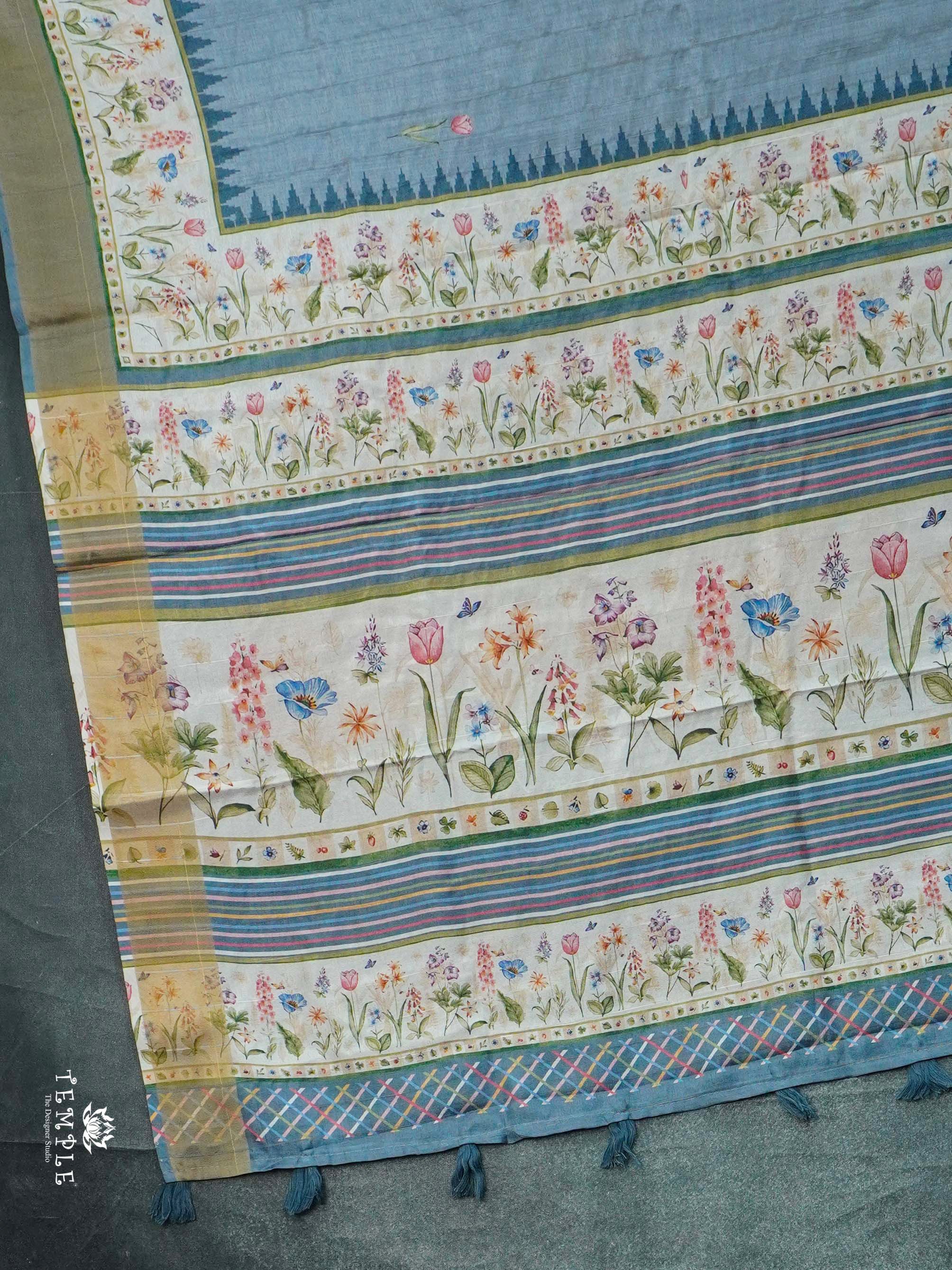 Printed Tussar Silk Saree | TTDS2443