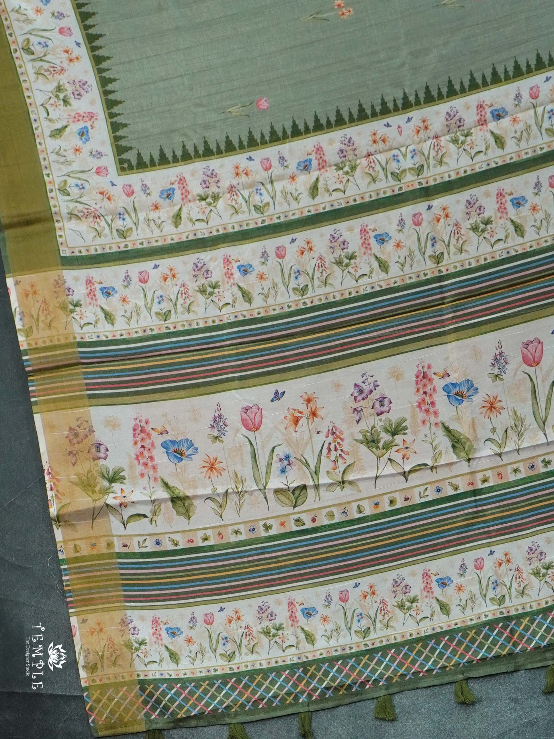 Printed Tussar Silk Saree | TTDS2443