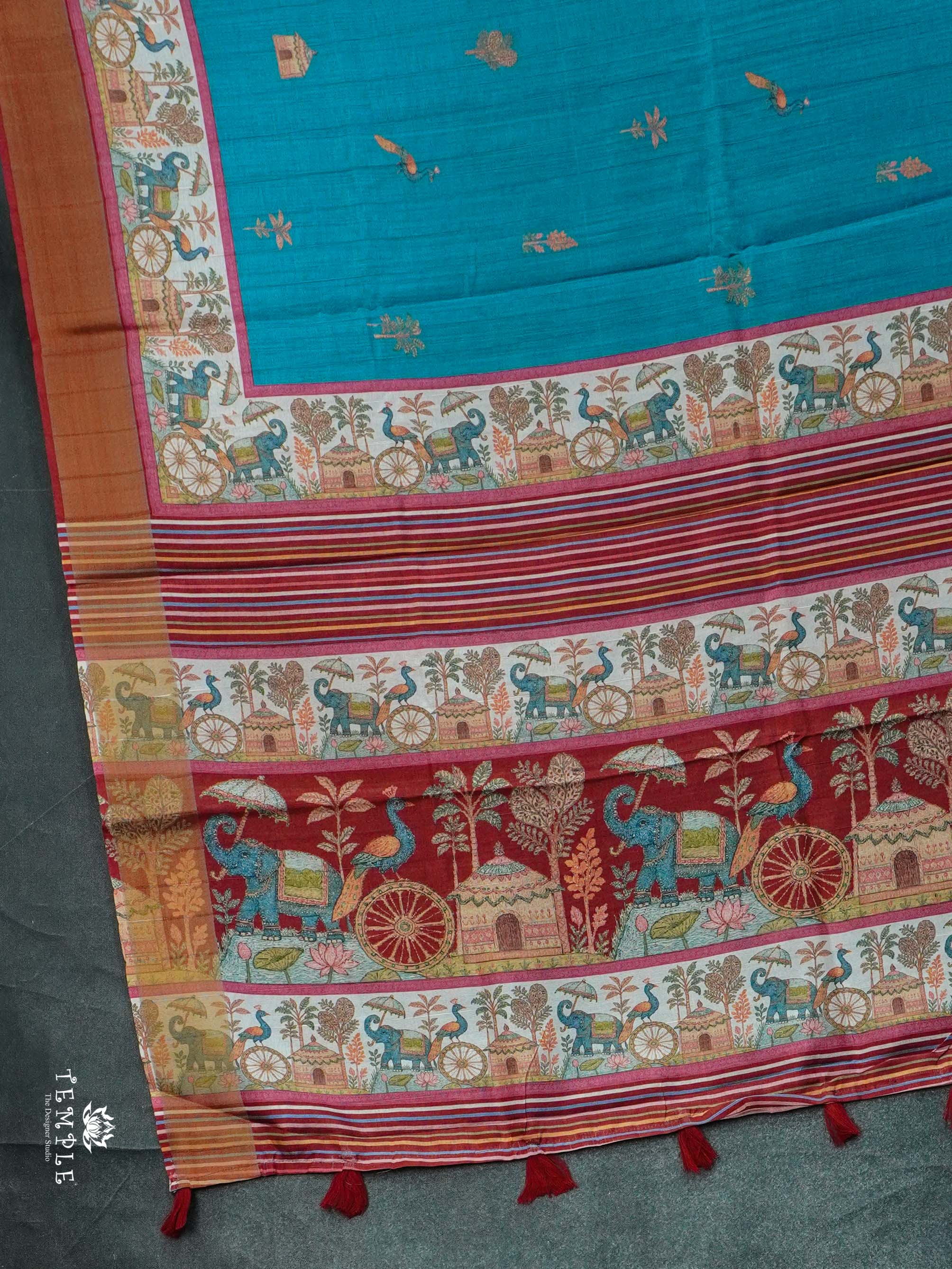 Printed Tussar Silk Saree | TTDS2445