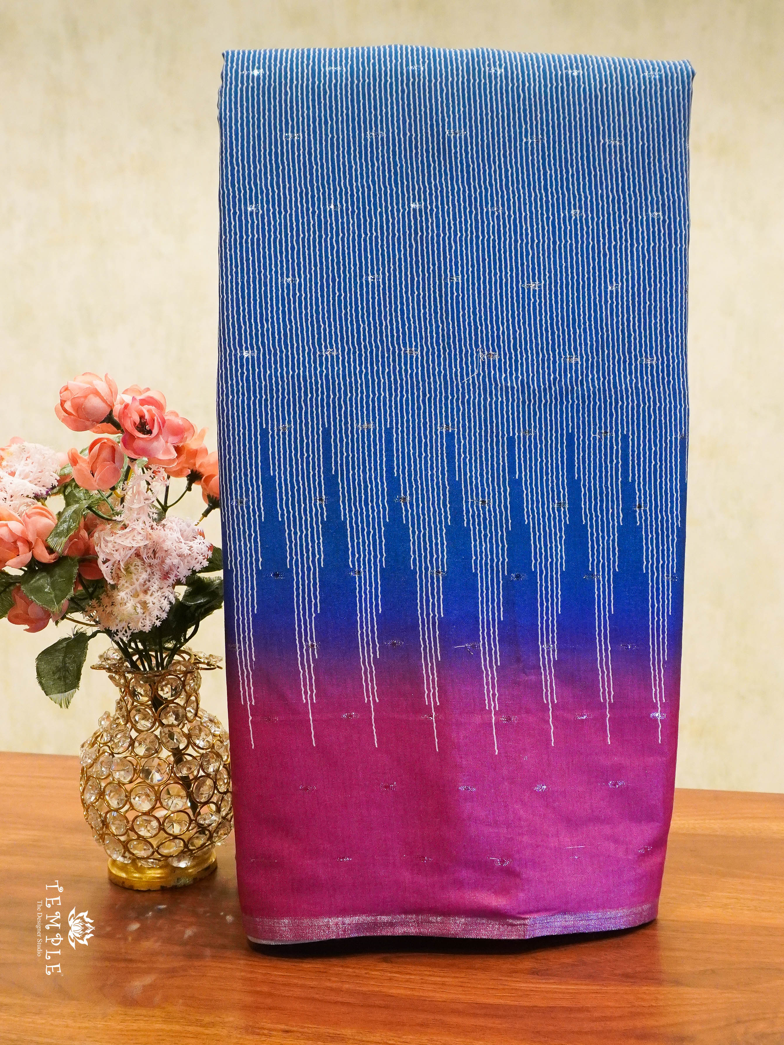 Linen Cotton Saree with Temple border | TTDS1470