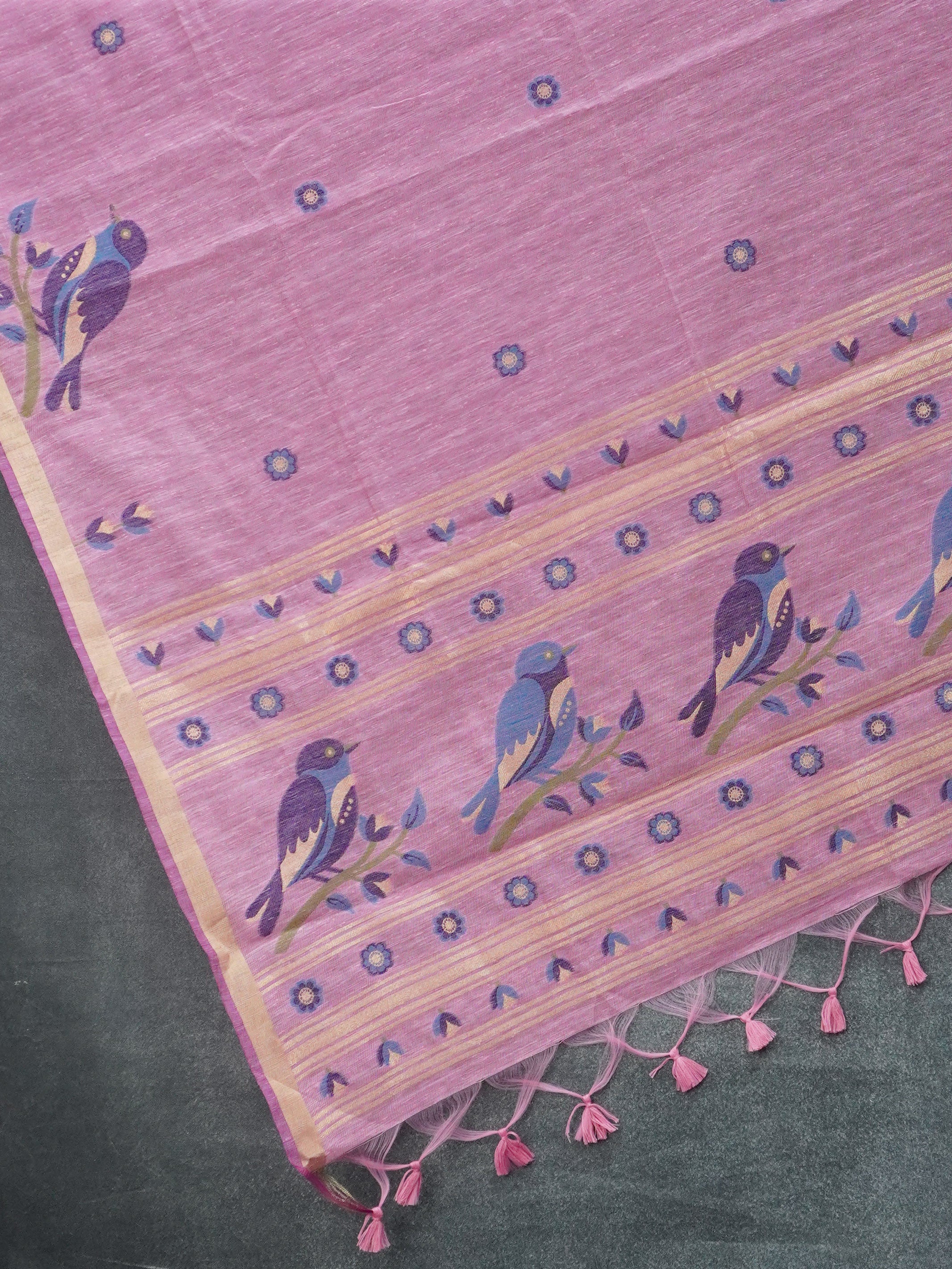 Linen Cotton Saree | TTDS3349