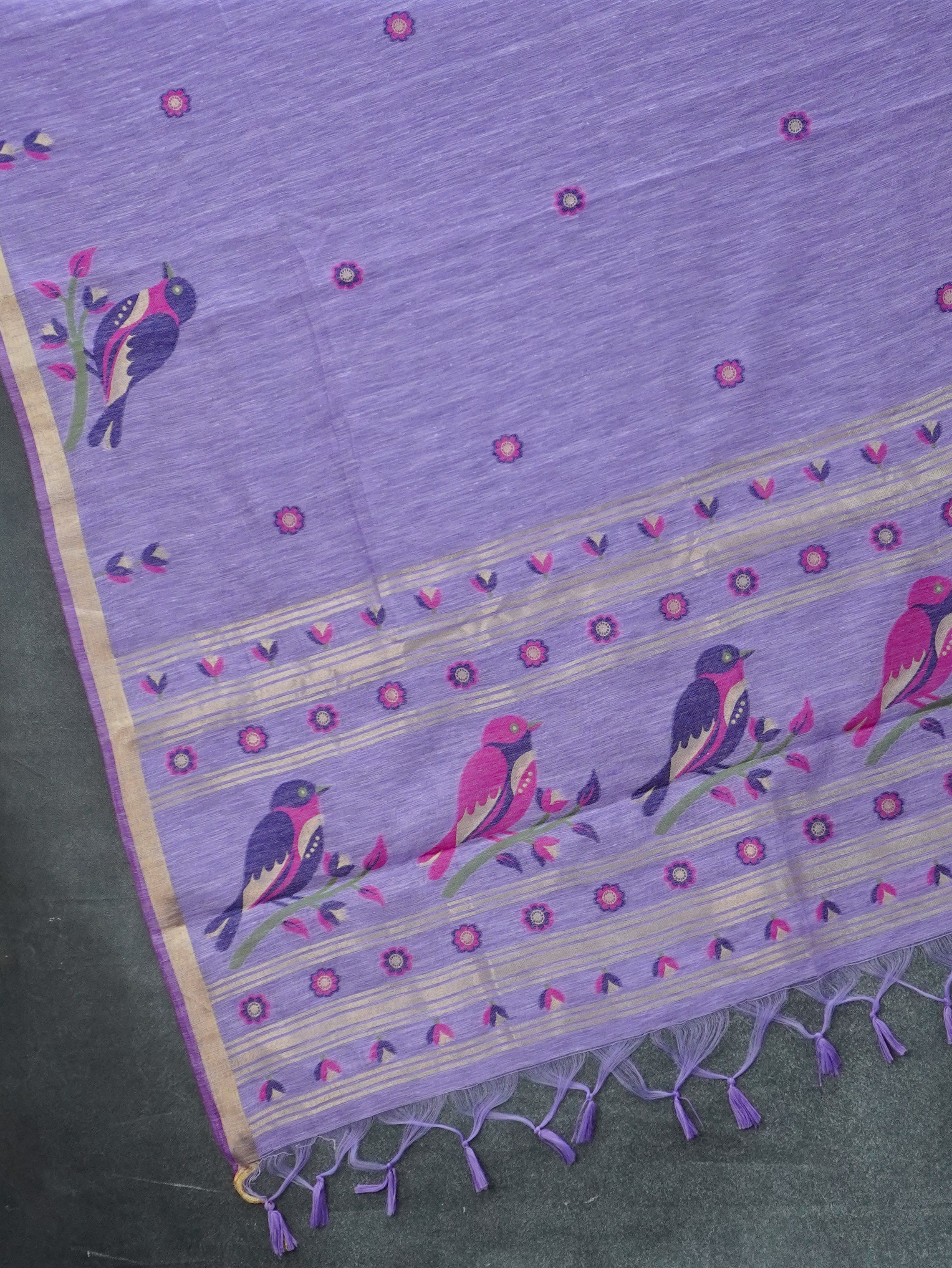 Linen Cotton Saree | TTDS3349