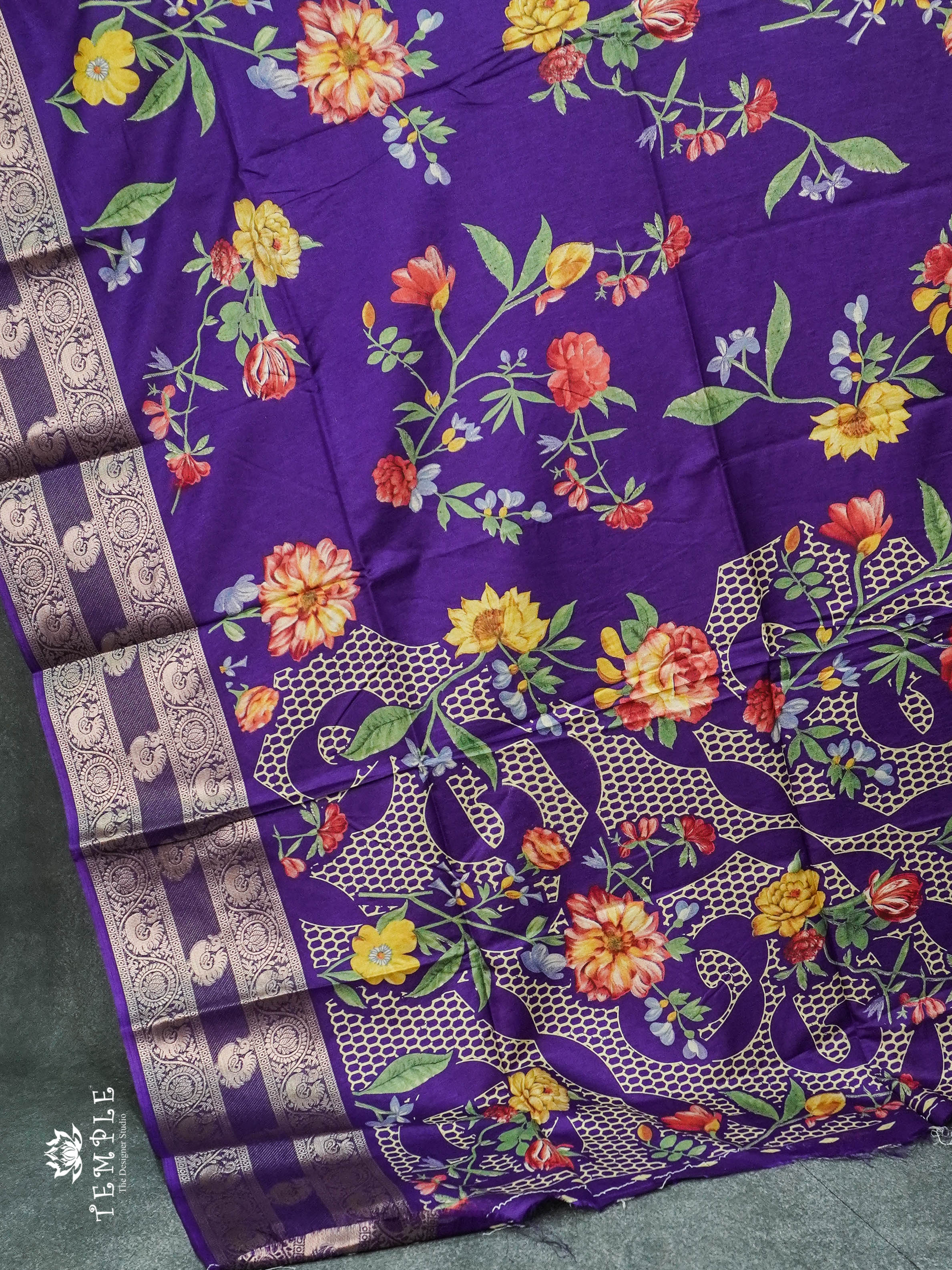 Dola Jacquard Saree (Floral Print) | TTDS1081