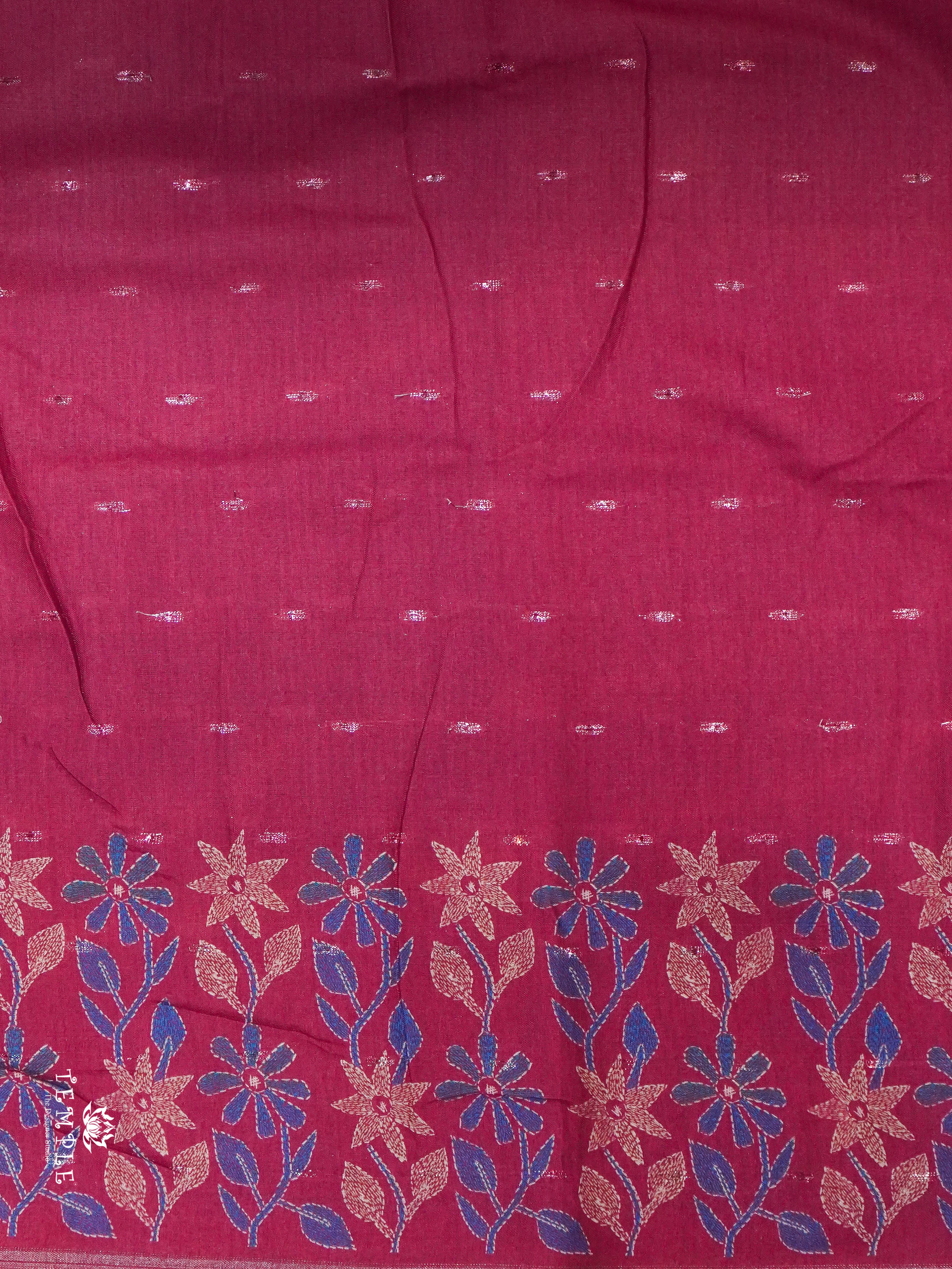 Linen Cotton Saree with Temple border | TTDS1470