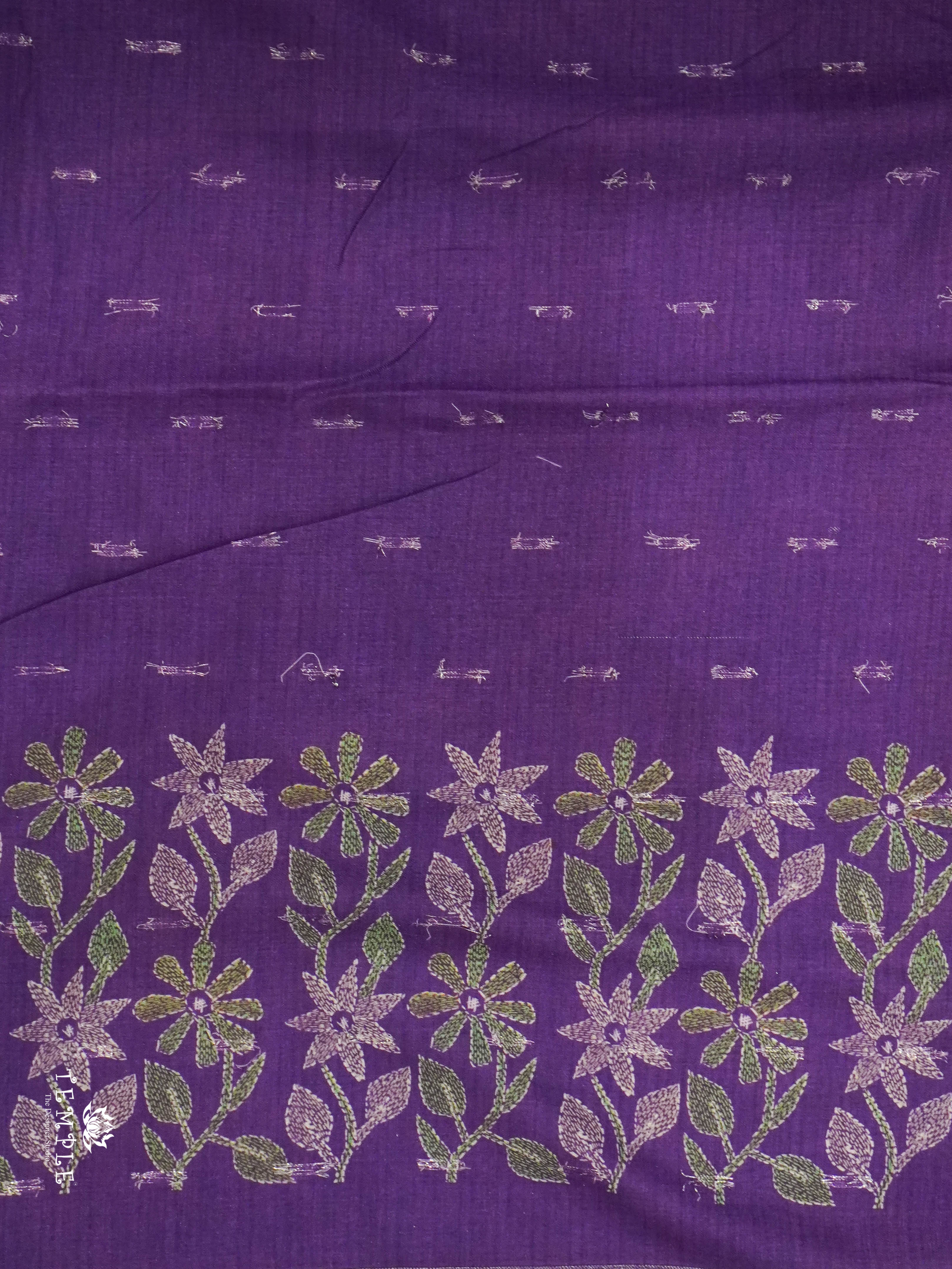 Linen Cotton Saree with Temple border | TTDS1470