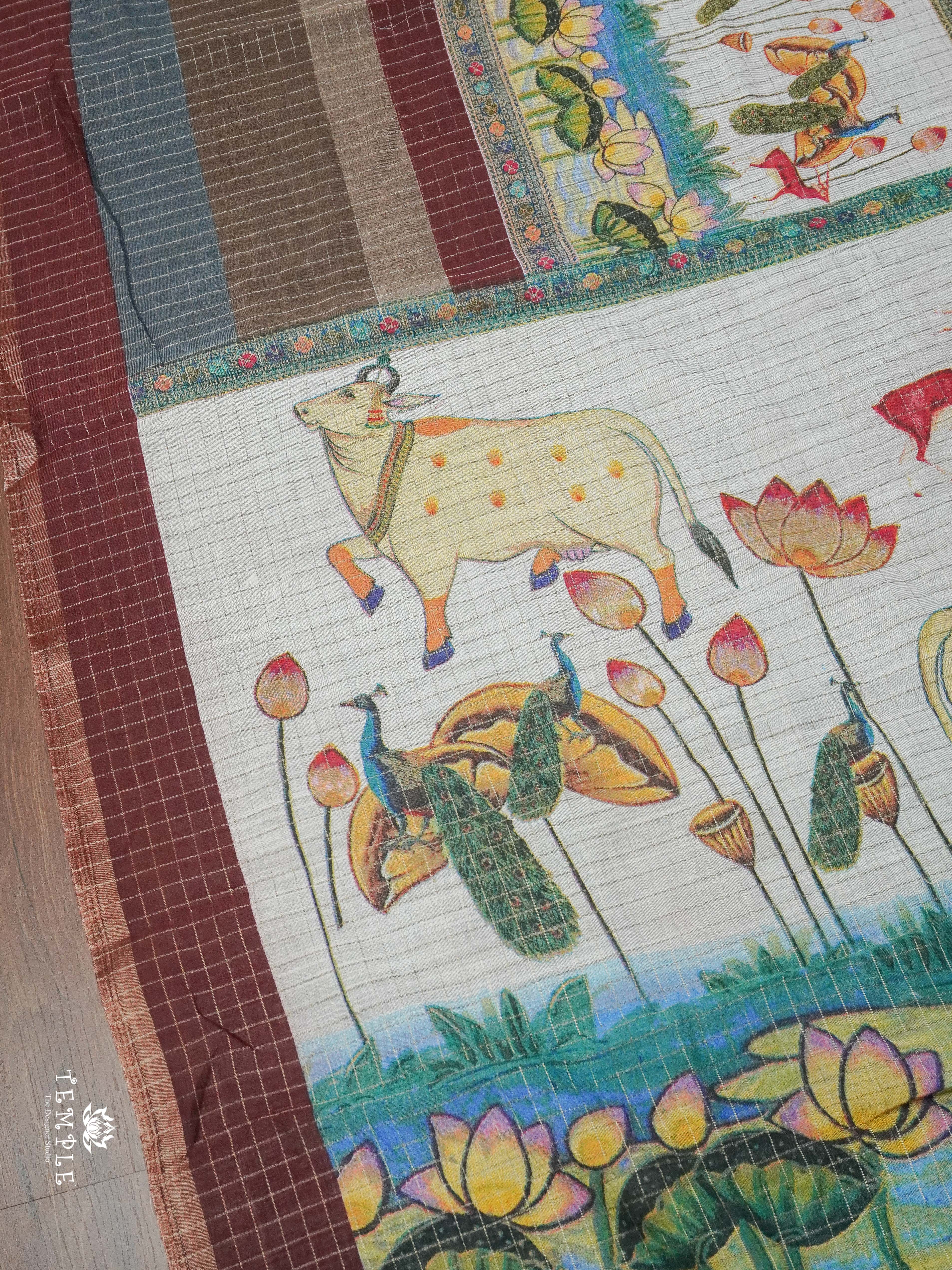Linen Cotton with Pichwai Prints | TTDS1974