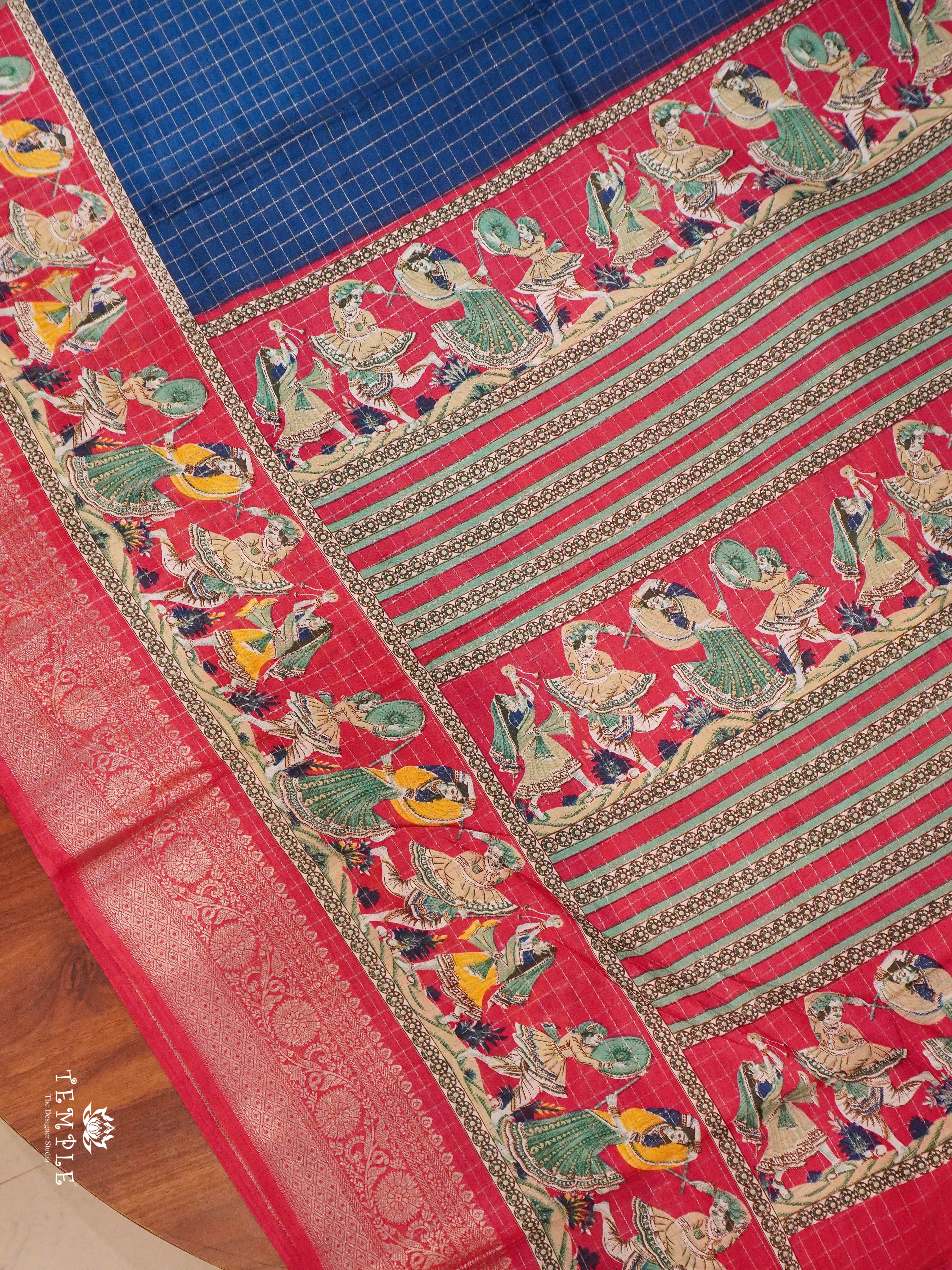 Checked pattern Mangalagiri Saree | TTDS1473