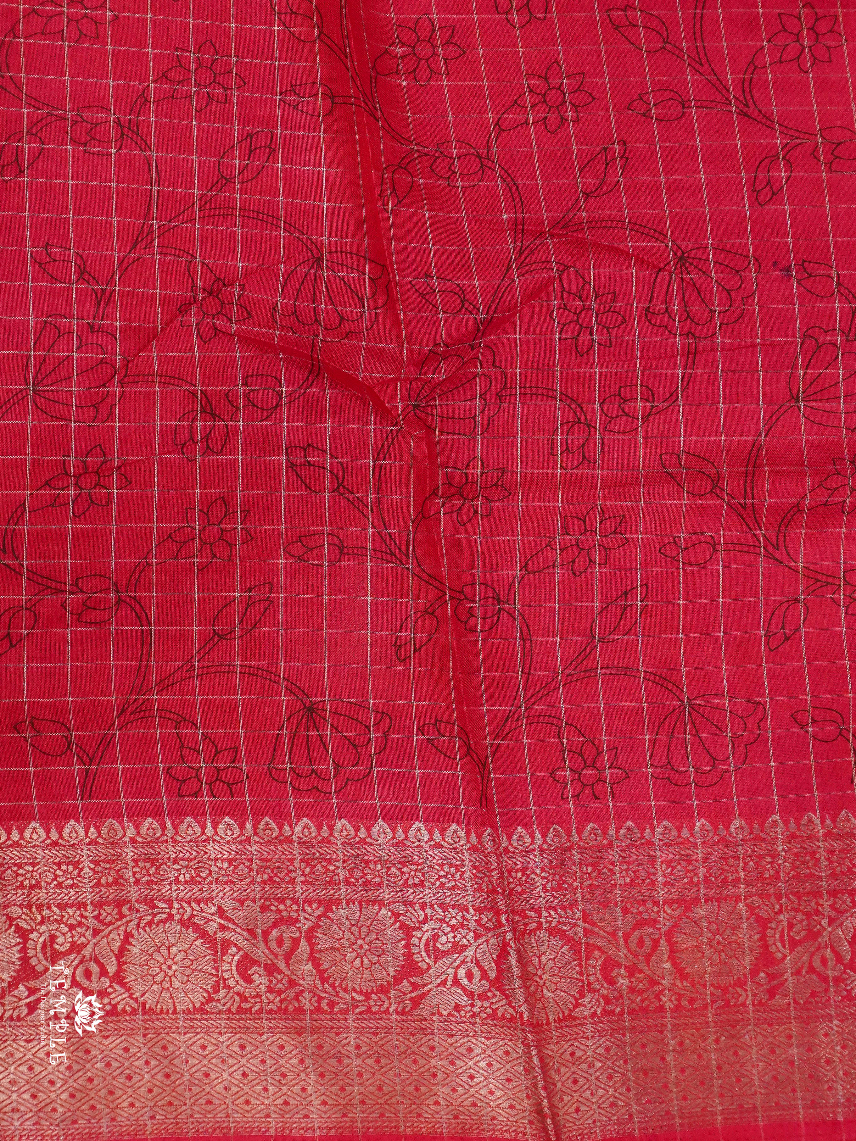 Checked pattern Mangalagiri Saree | TTDS1473