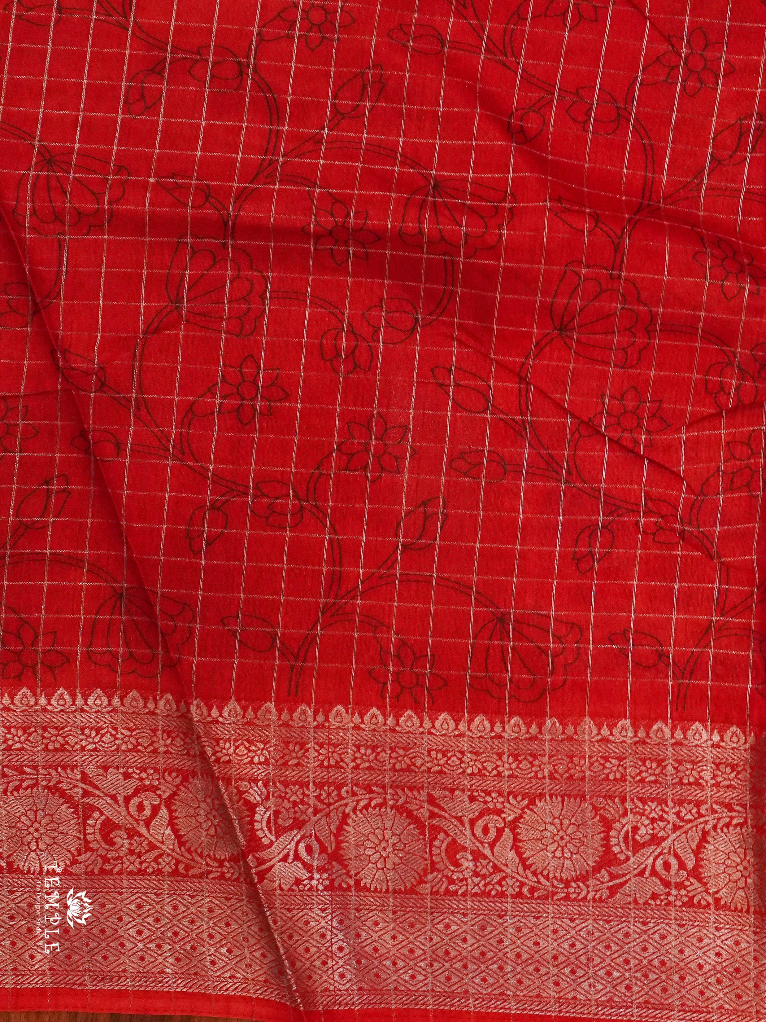 Checked pattern Mangalagiri Saree | TTDS1473