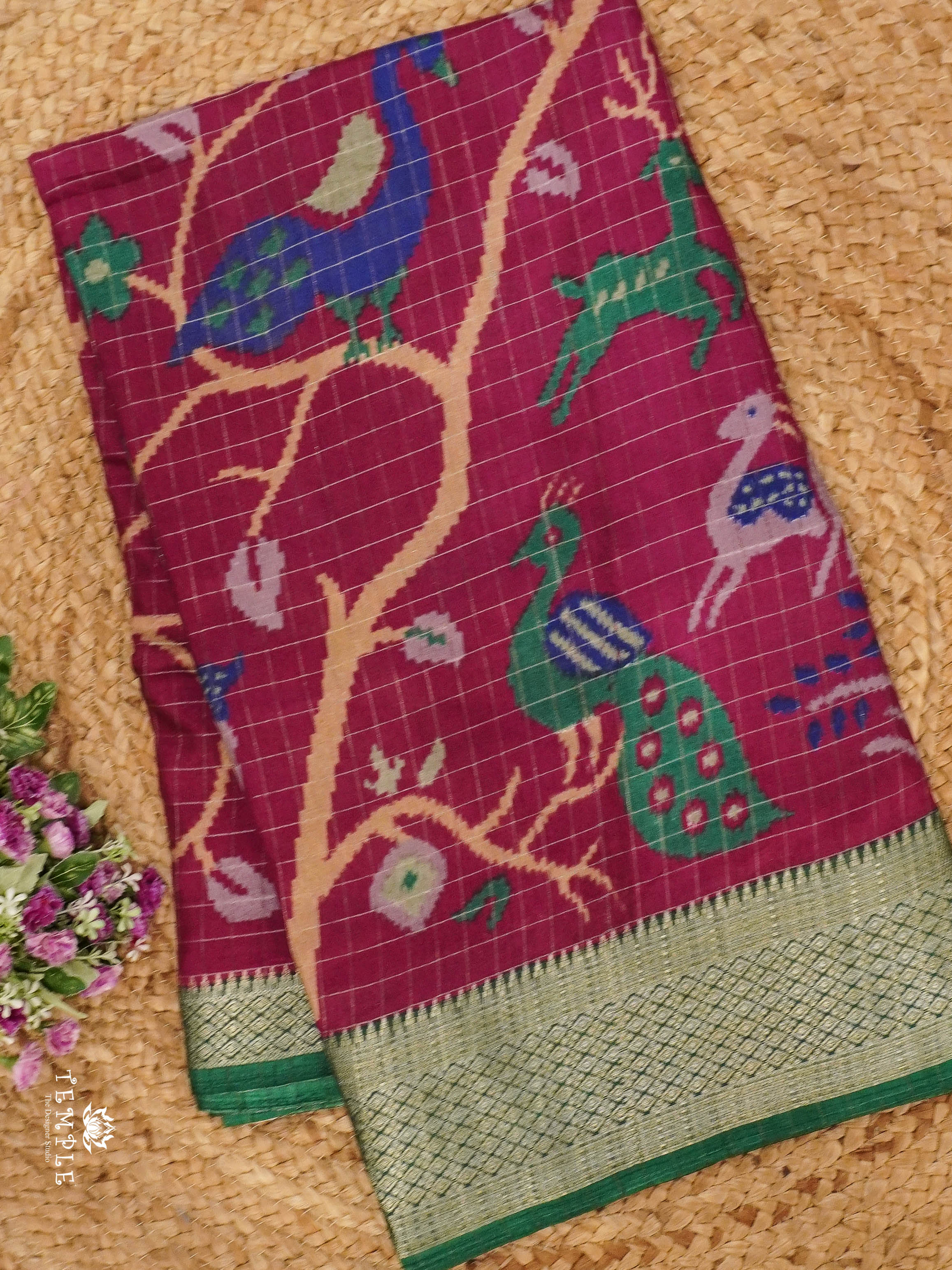 Checked pattern Mangalagiri Saree | TTDS1476