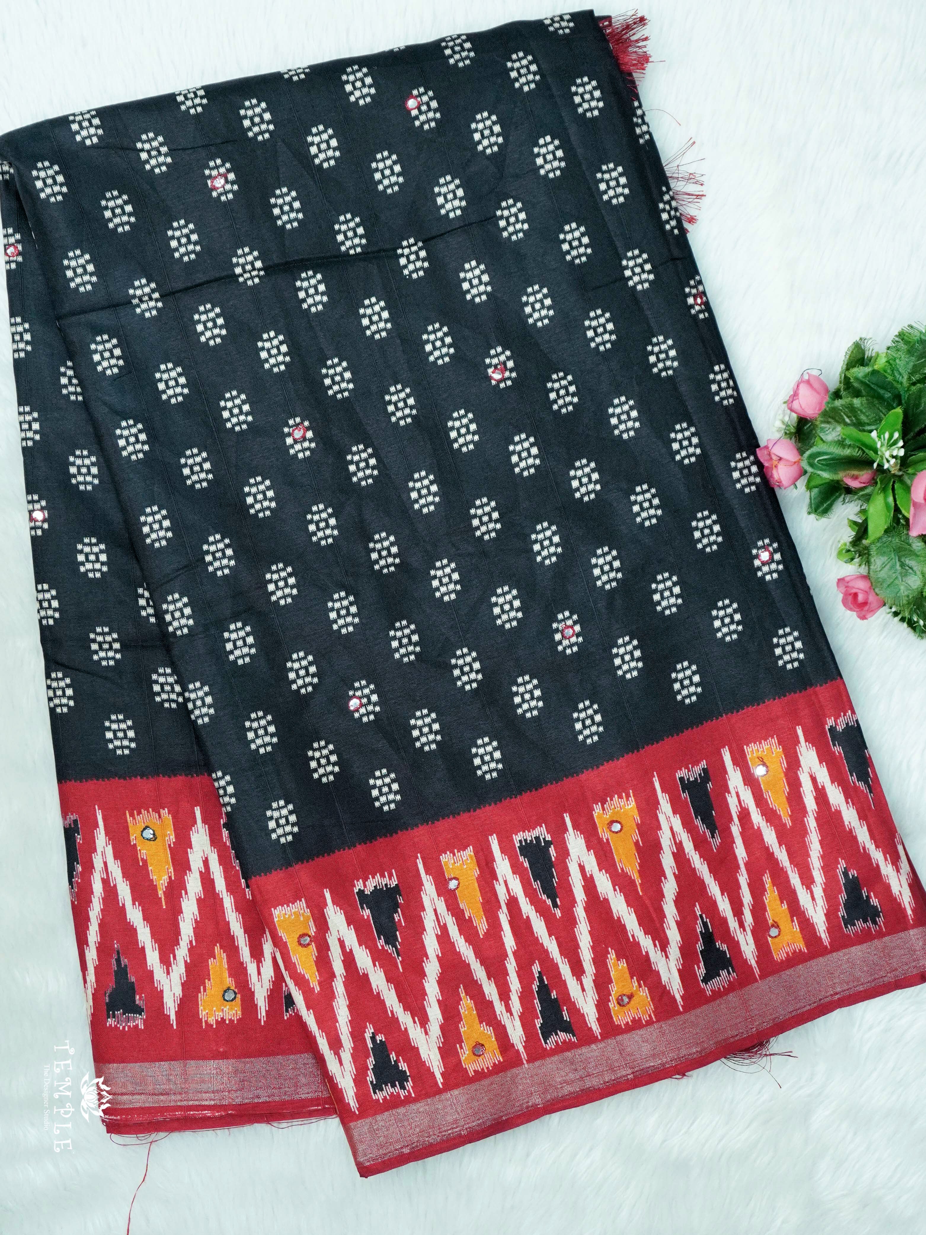 Fancy Cotton Saree With Mirror Work | TTDS2433