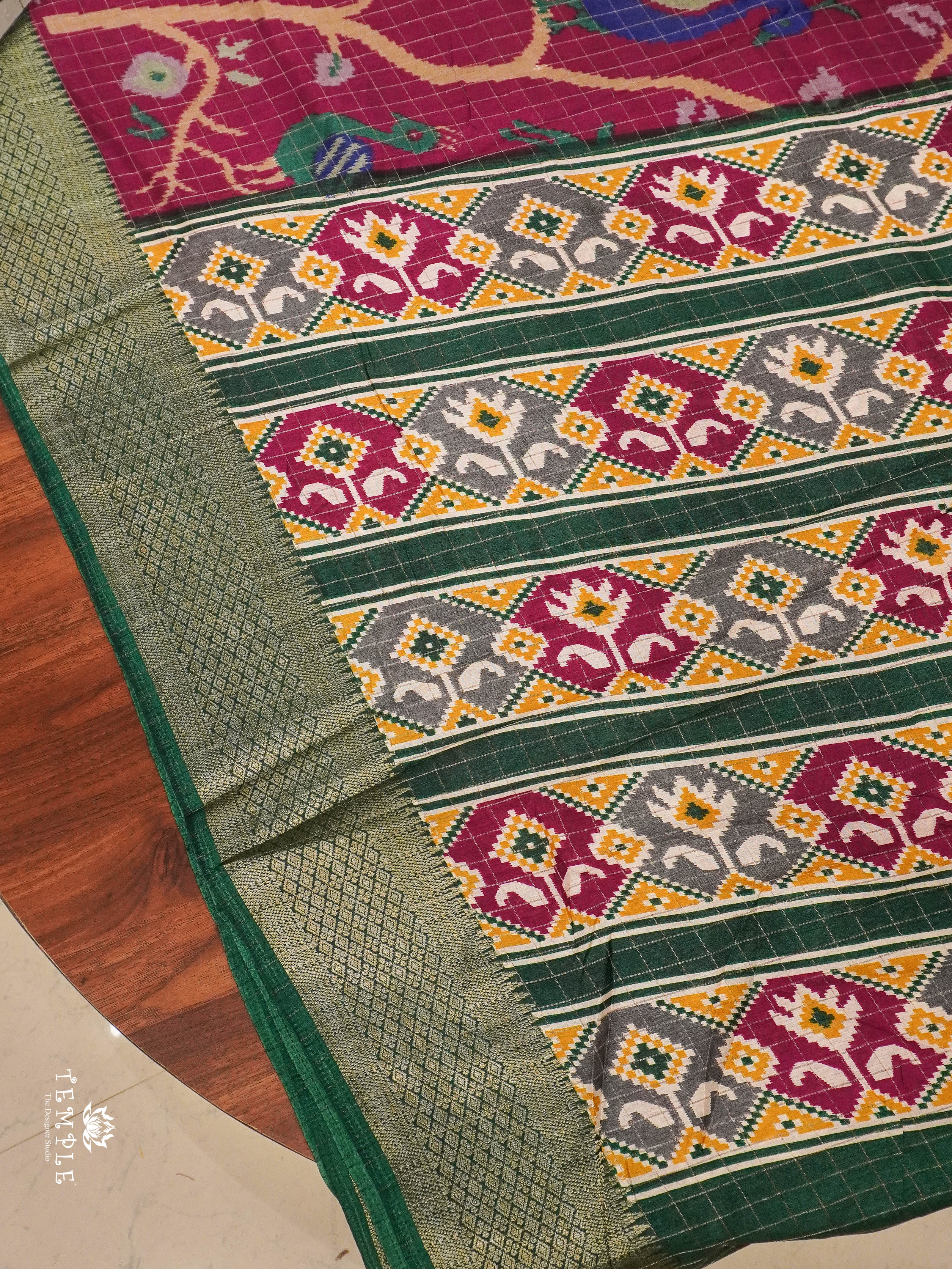 Checked pattern Mangalagiri Saree | TTDS1476