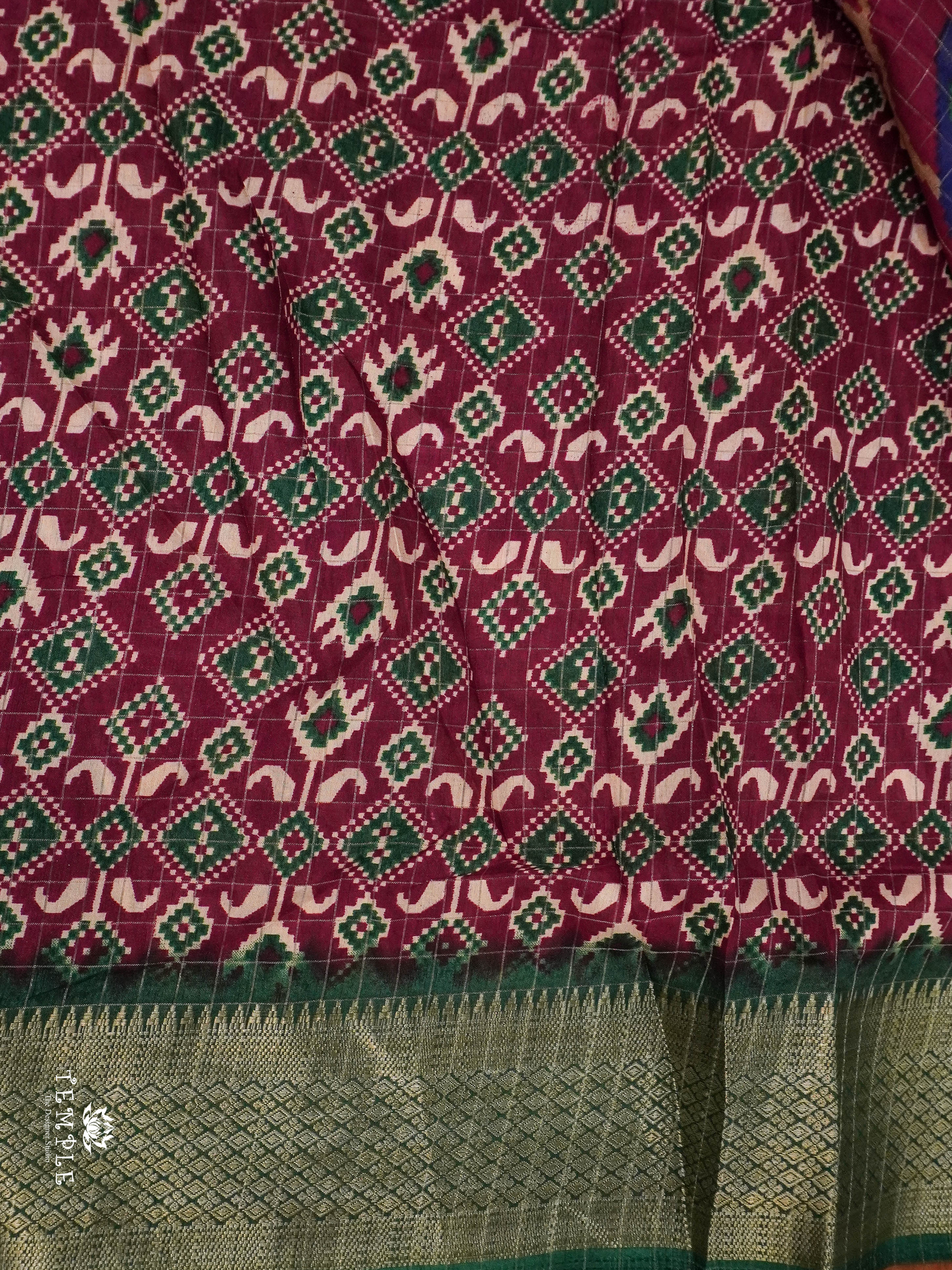 Checked pattern Mangalagiri Saree | TTDS1476