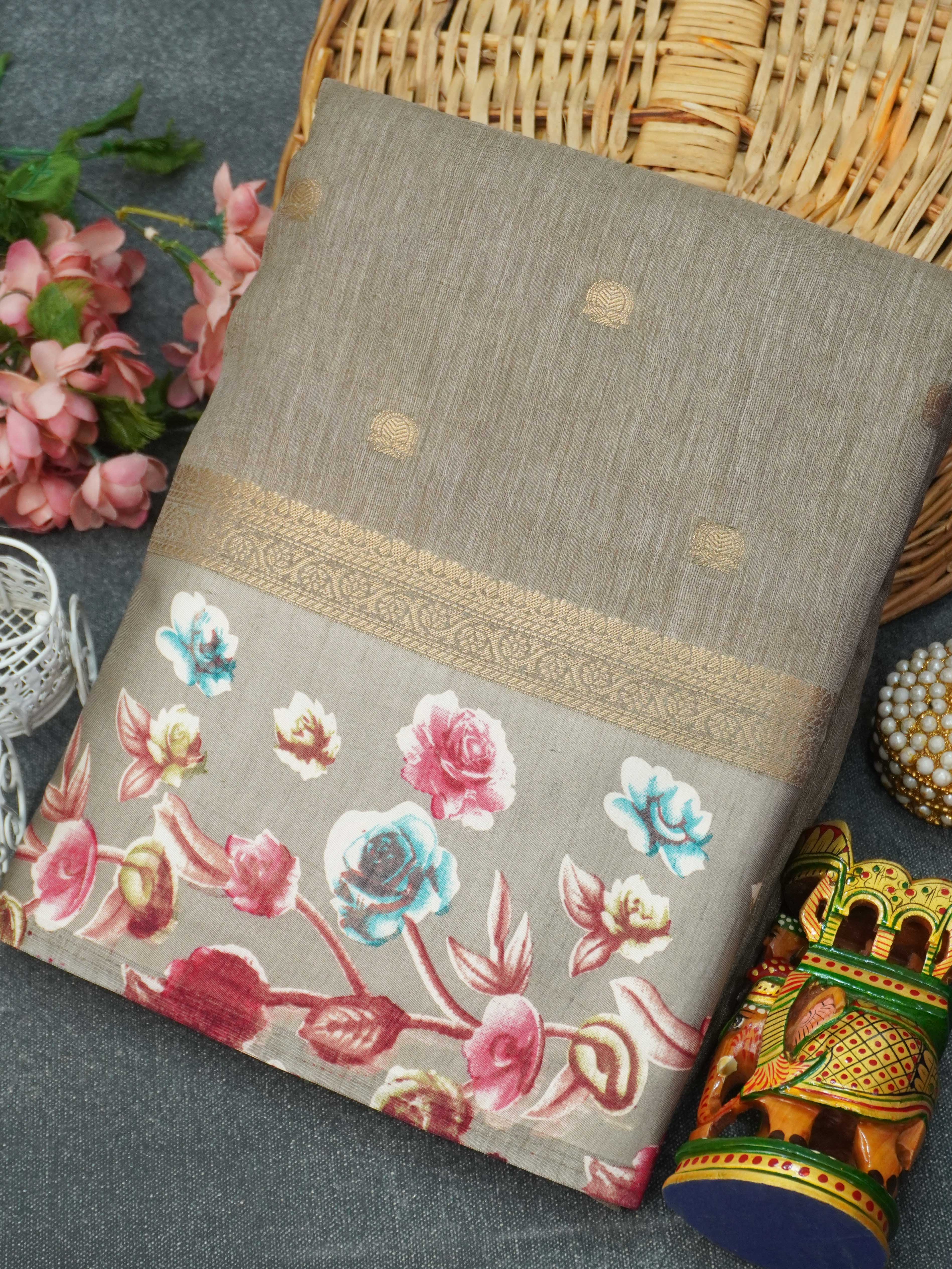 Fancy Saree With Satin Border | TTDS3361