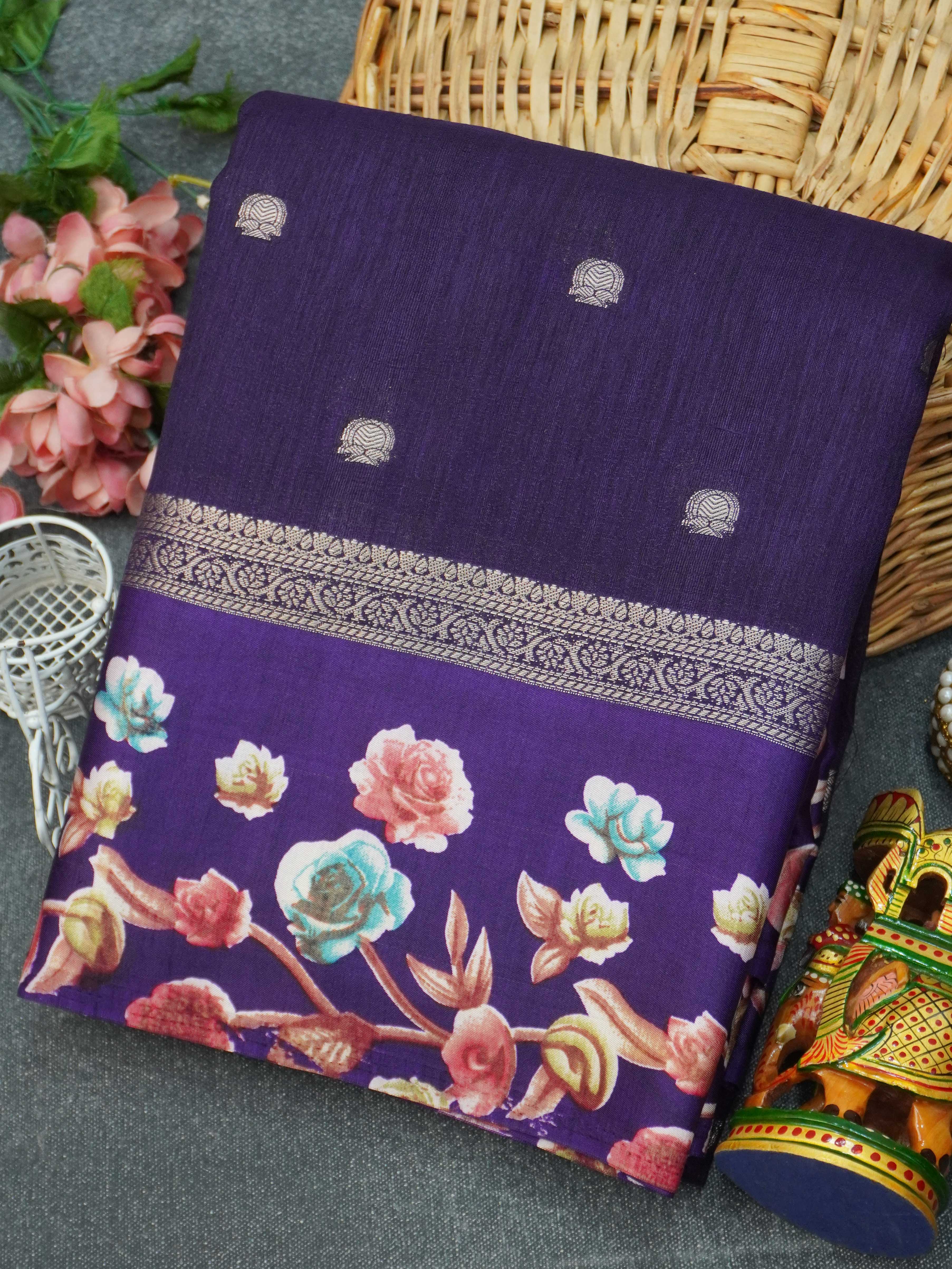 Fancy Saree With Satin Border | TTDS3361