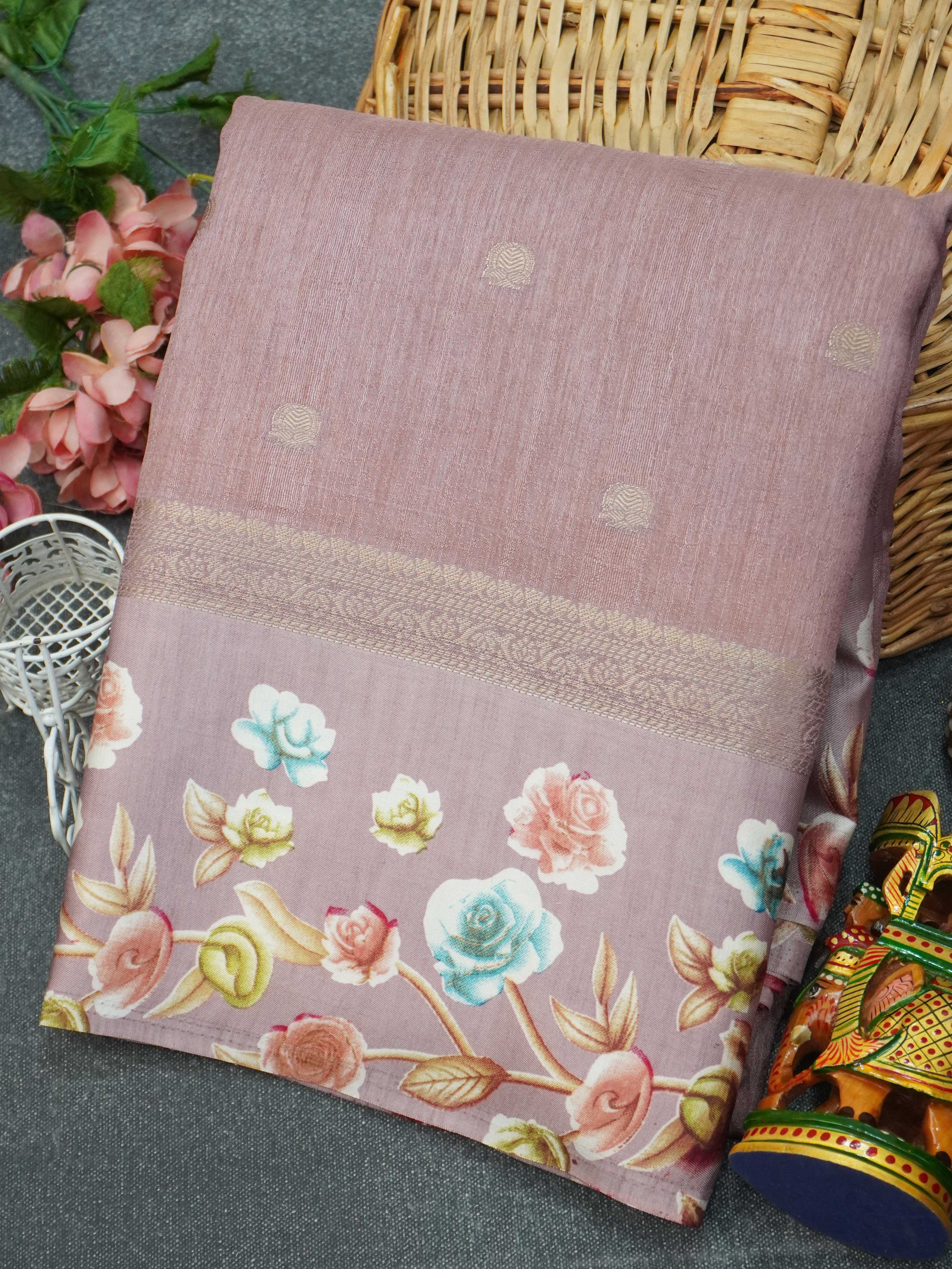 Fancy Saree With Satin Border | TTDS3361