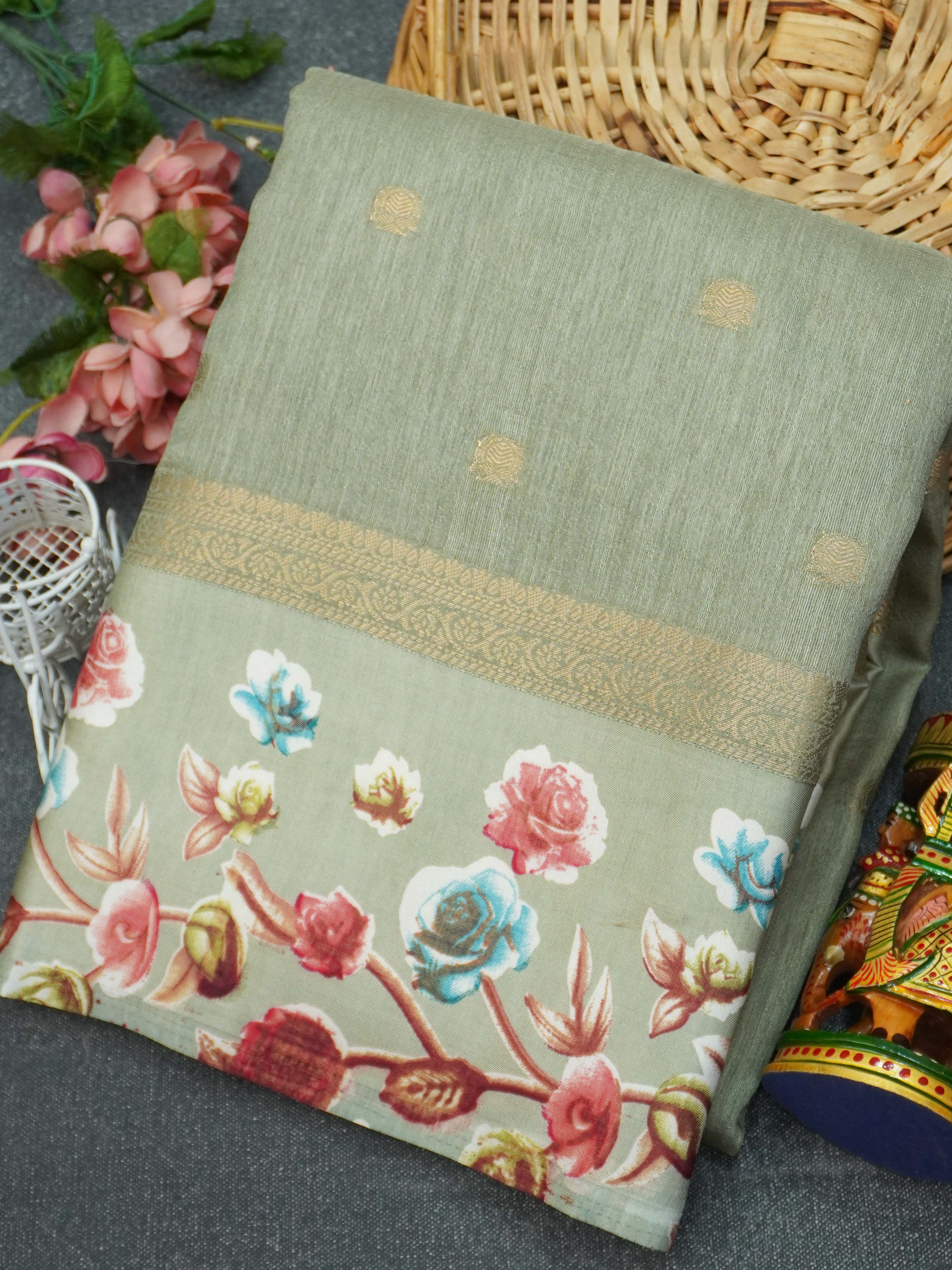 Fancy Saree With Satin Border | TTDS3361