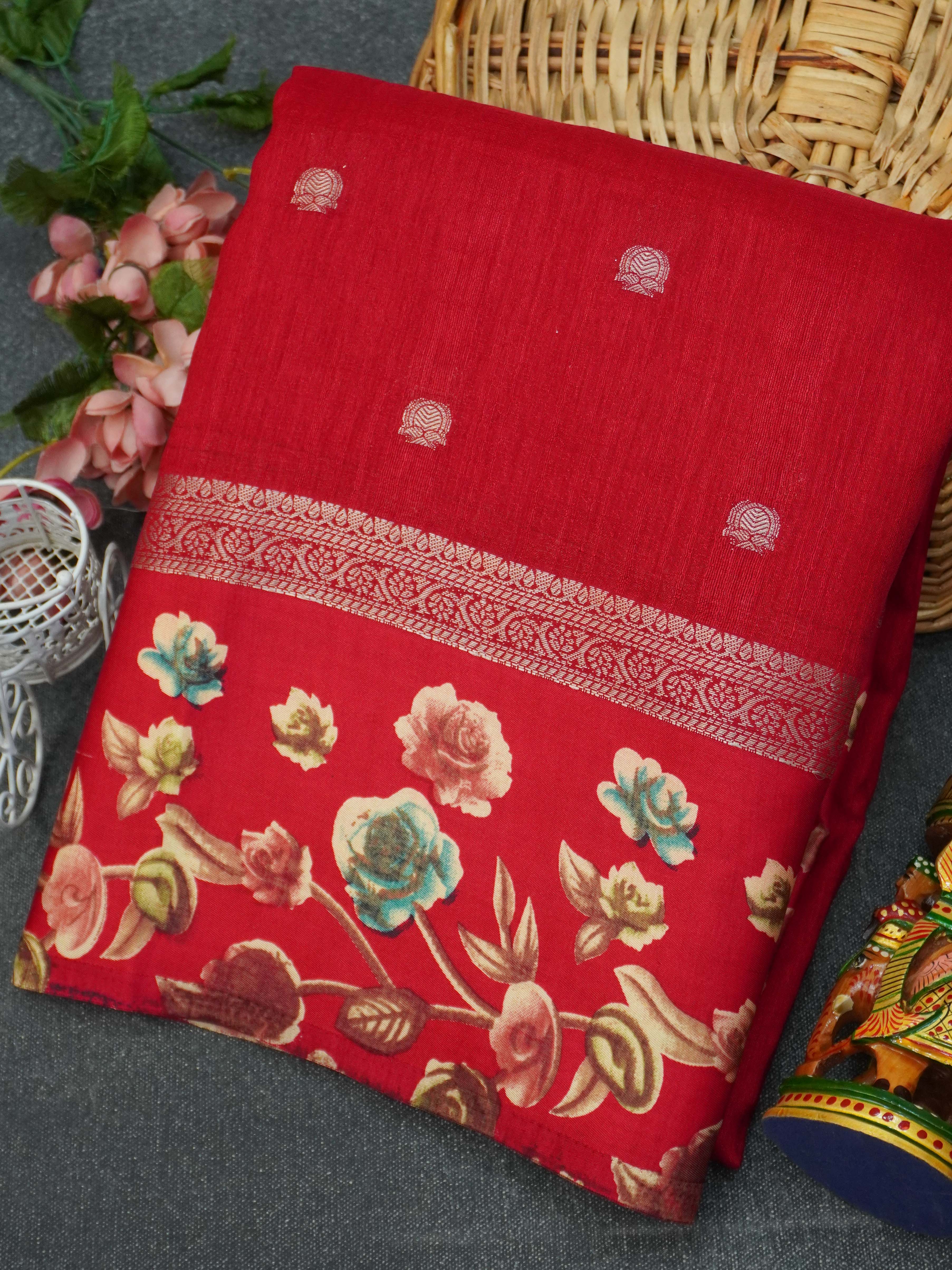 Fancy Saree With Satin Border | TTDS3361