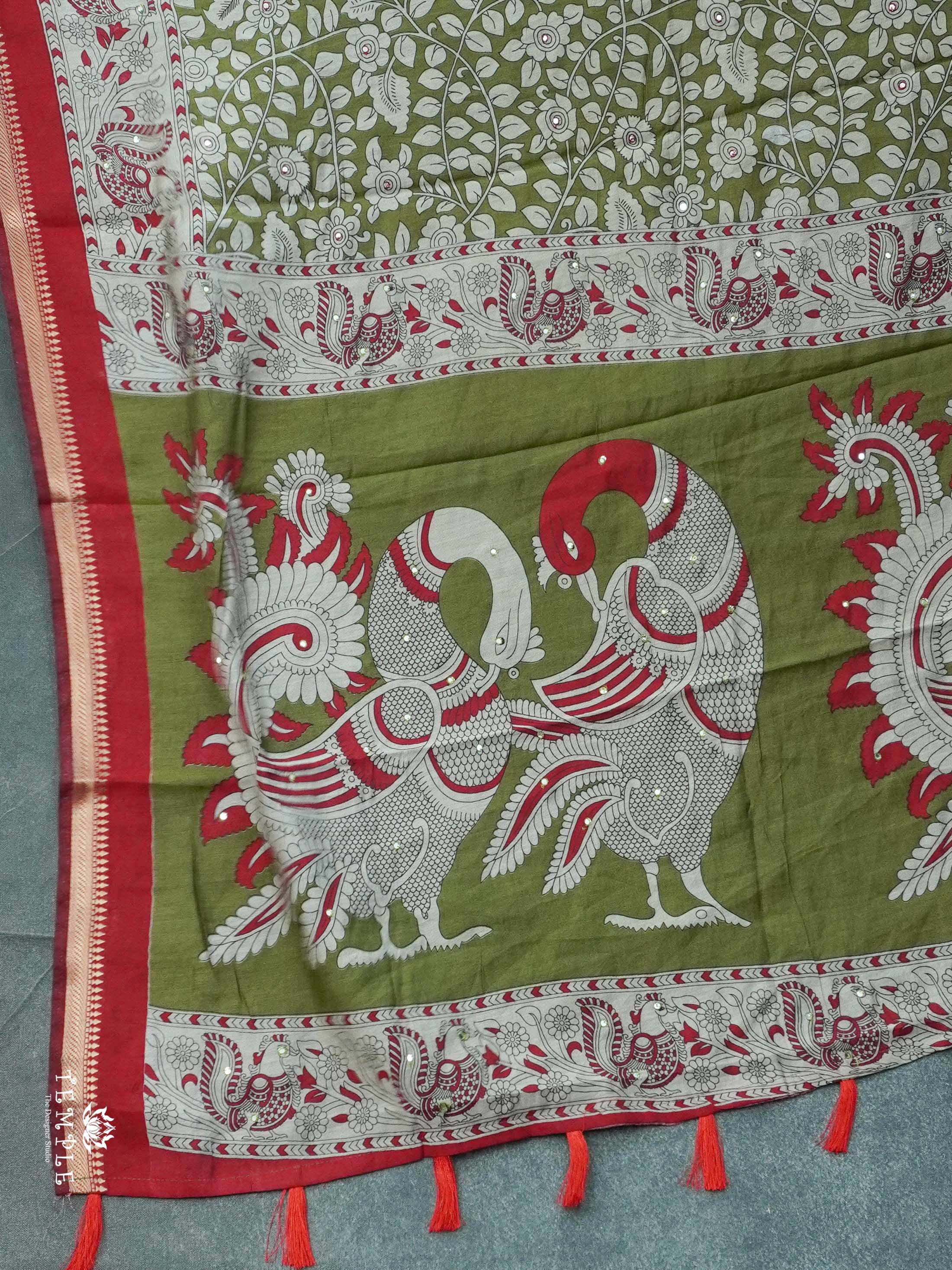 Mangalagiri Cotton Saree with Mirror Work | TTDS2438