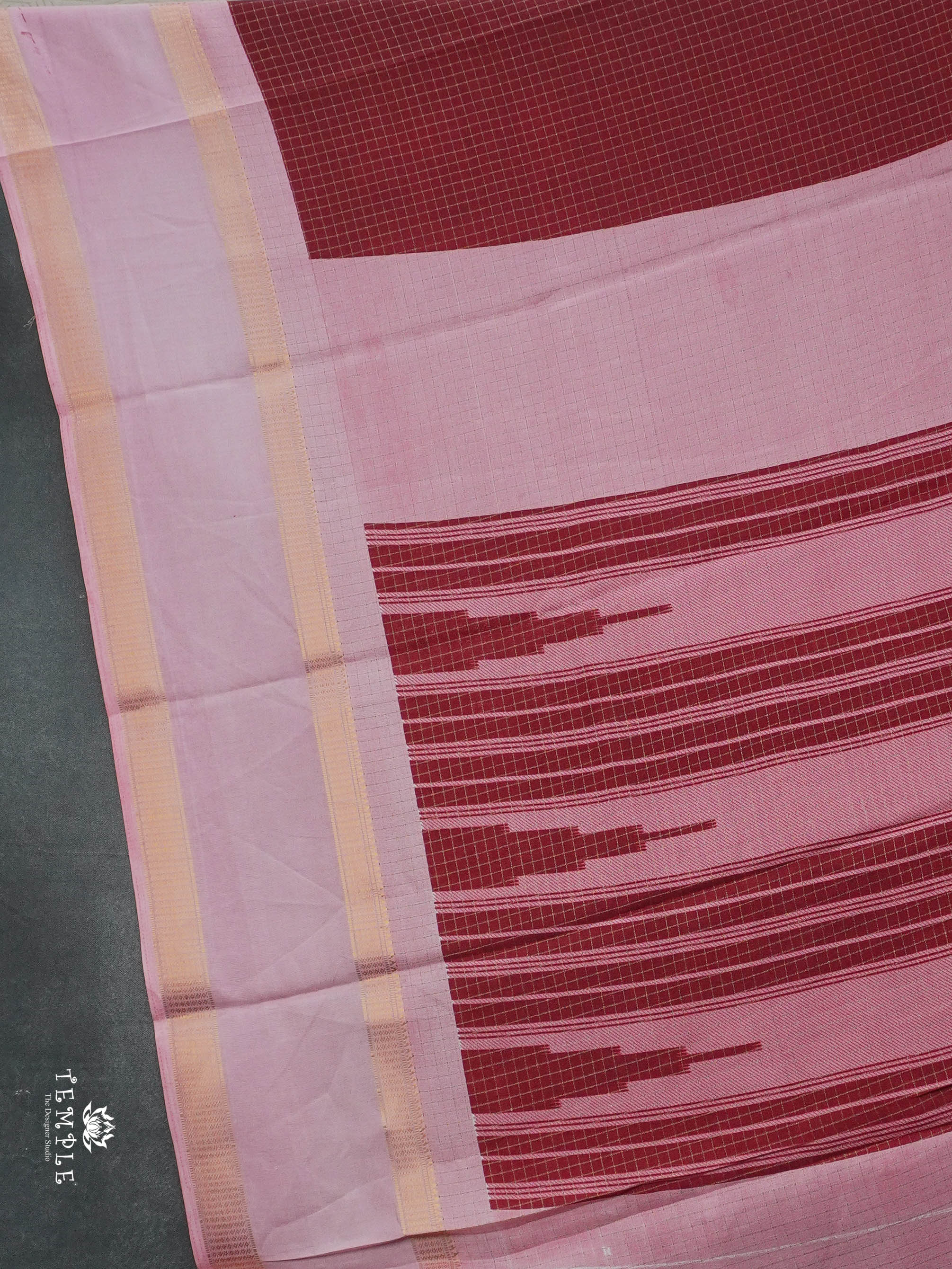 Checked Pattern Georgette Saree | TTDS2943