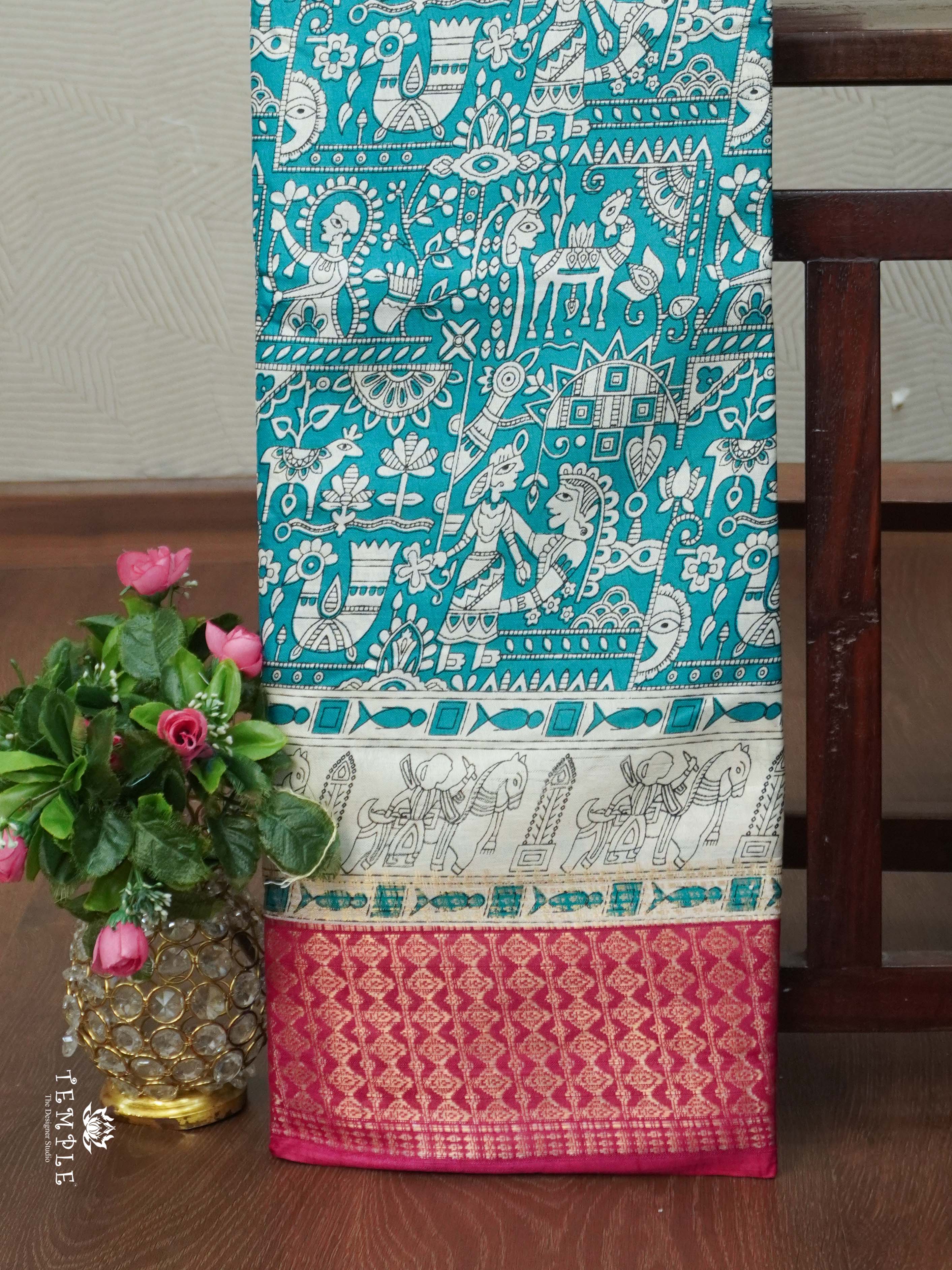 Printed Dola Silk Saree | TTDS2436