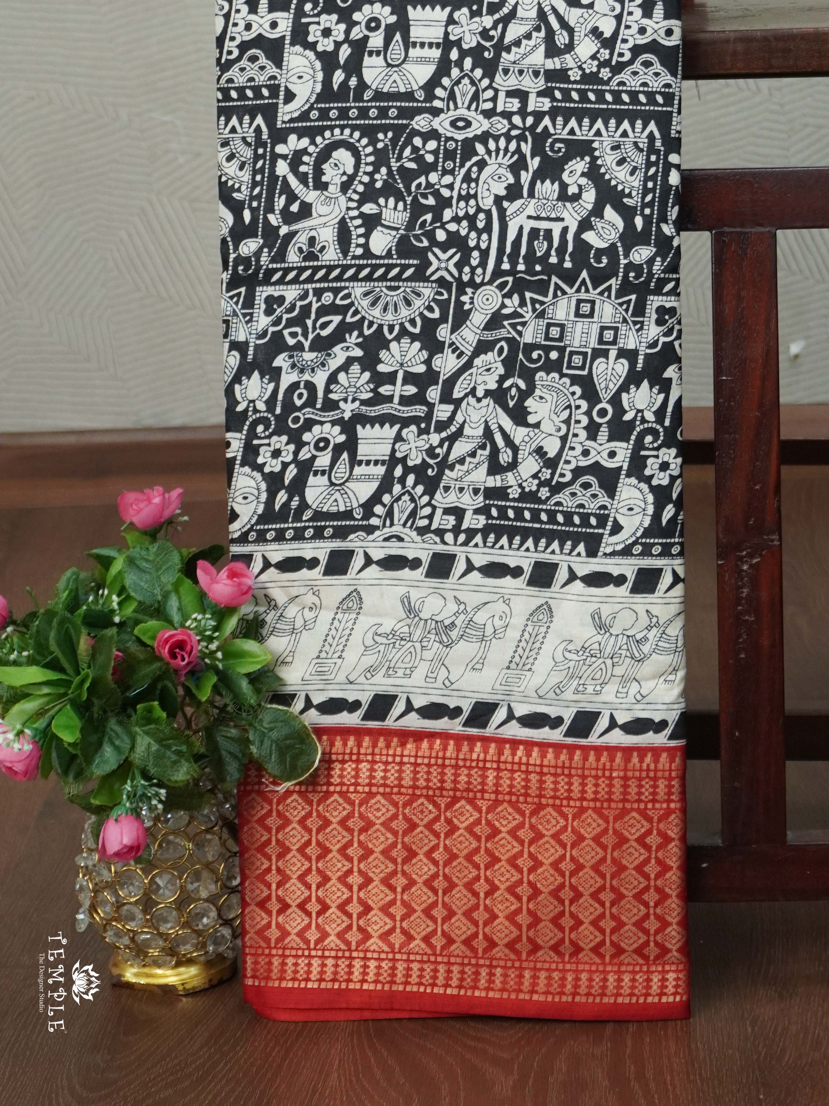 Printed Dola Silk Saree | TTDS2436