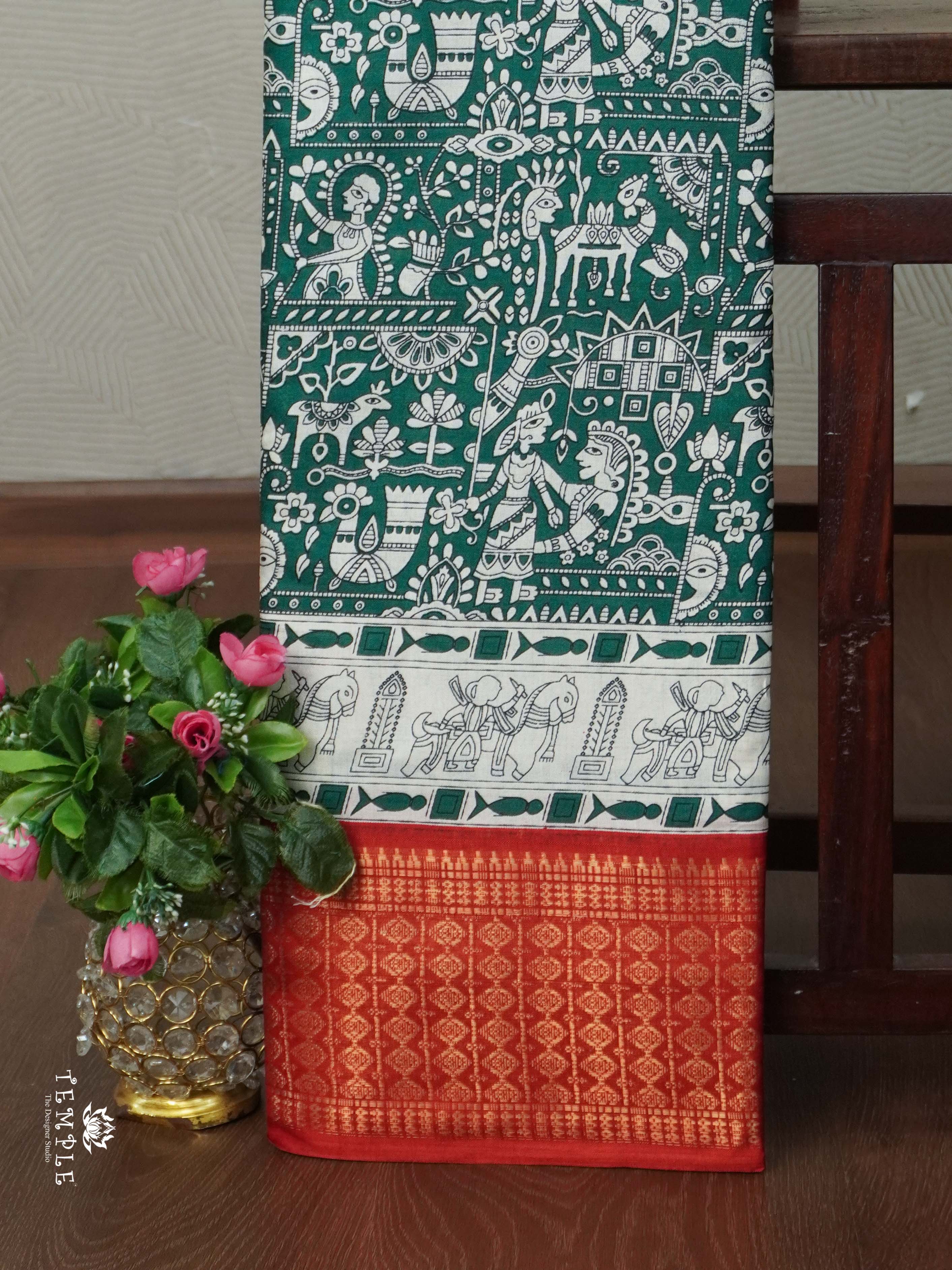 Printed Dola Silk Saree | TTDS2436