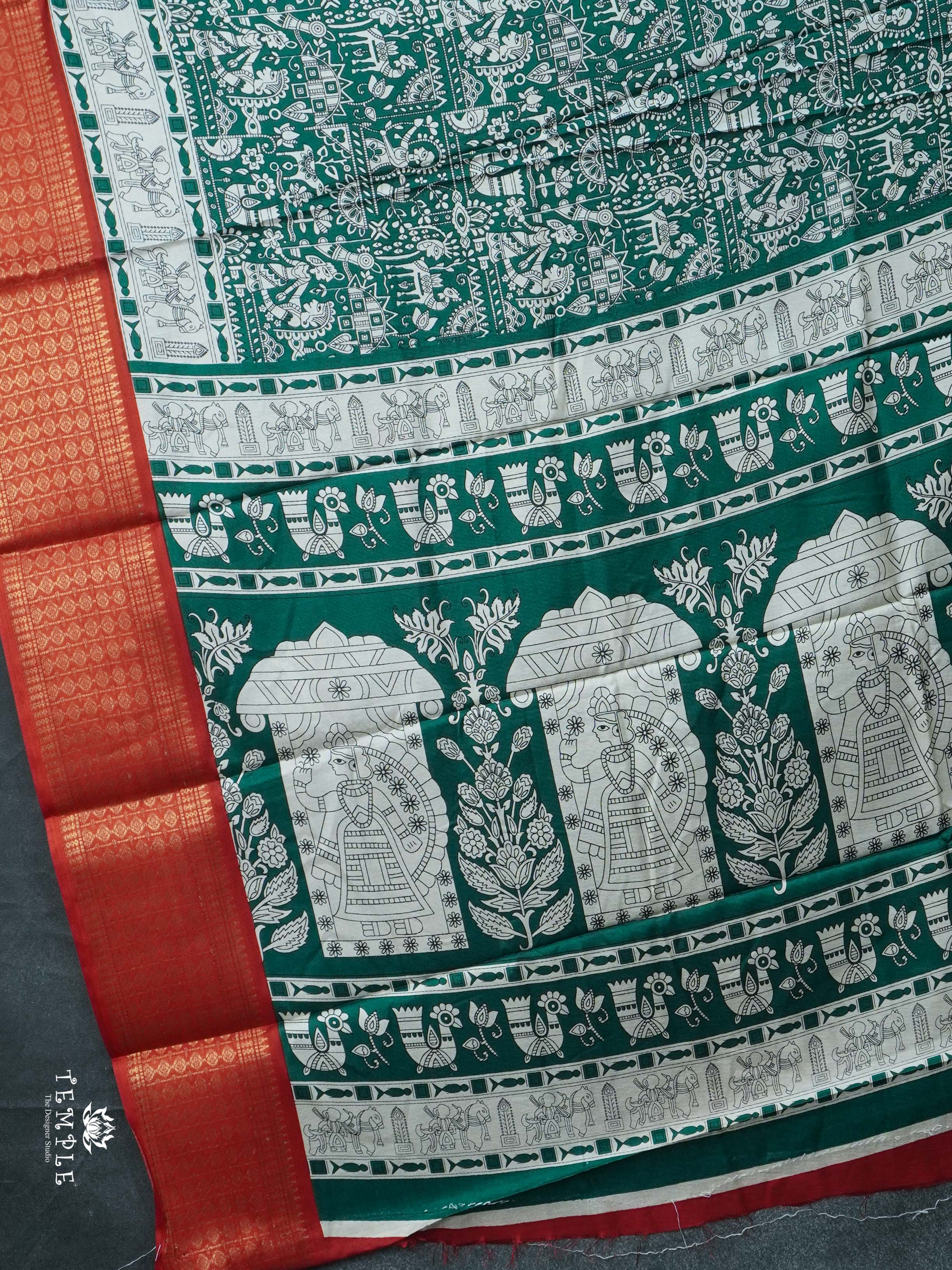 Printed Dola Silk Saree | TTDS2436