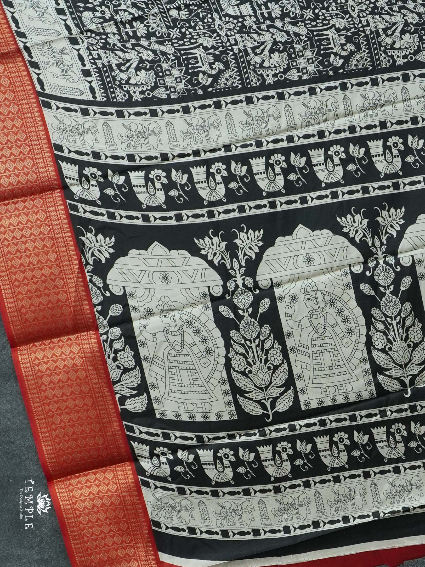 Printed Dola Silk Saree | TTDS2436