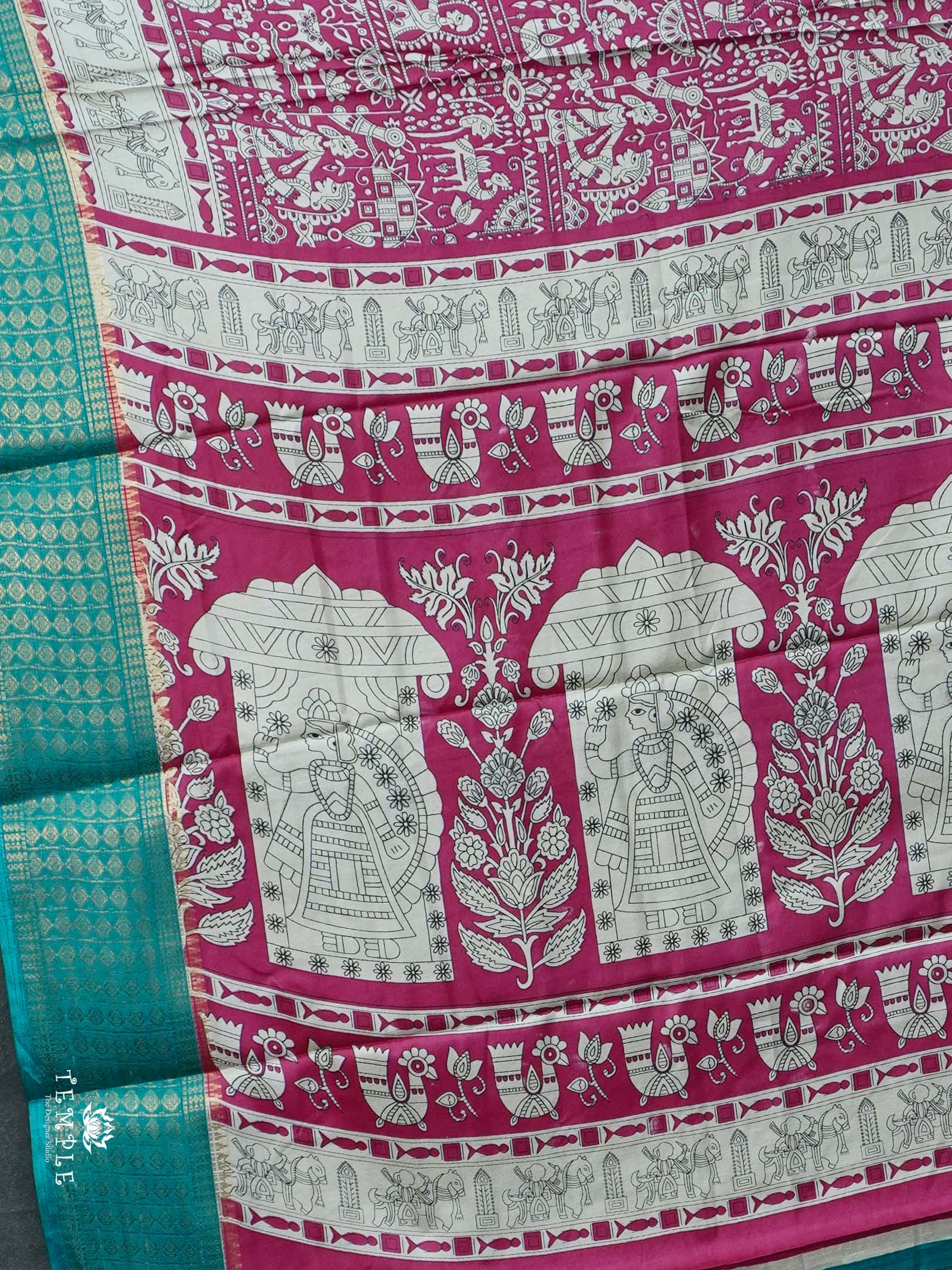 Printed Dola Silk Saree | TTDS2436