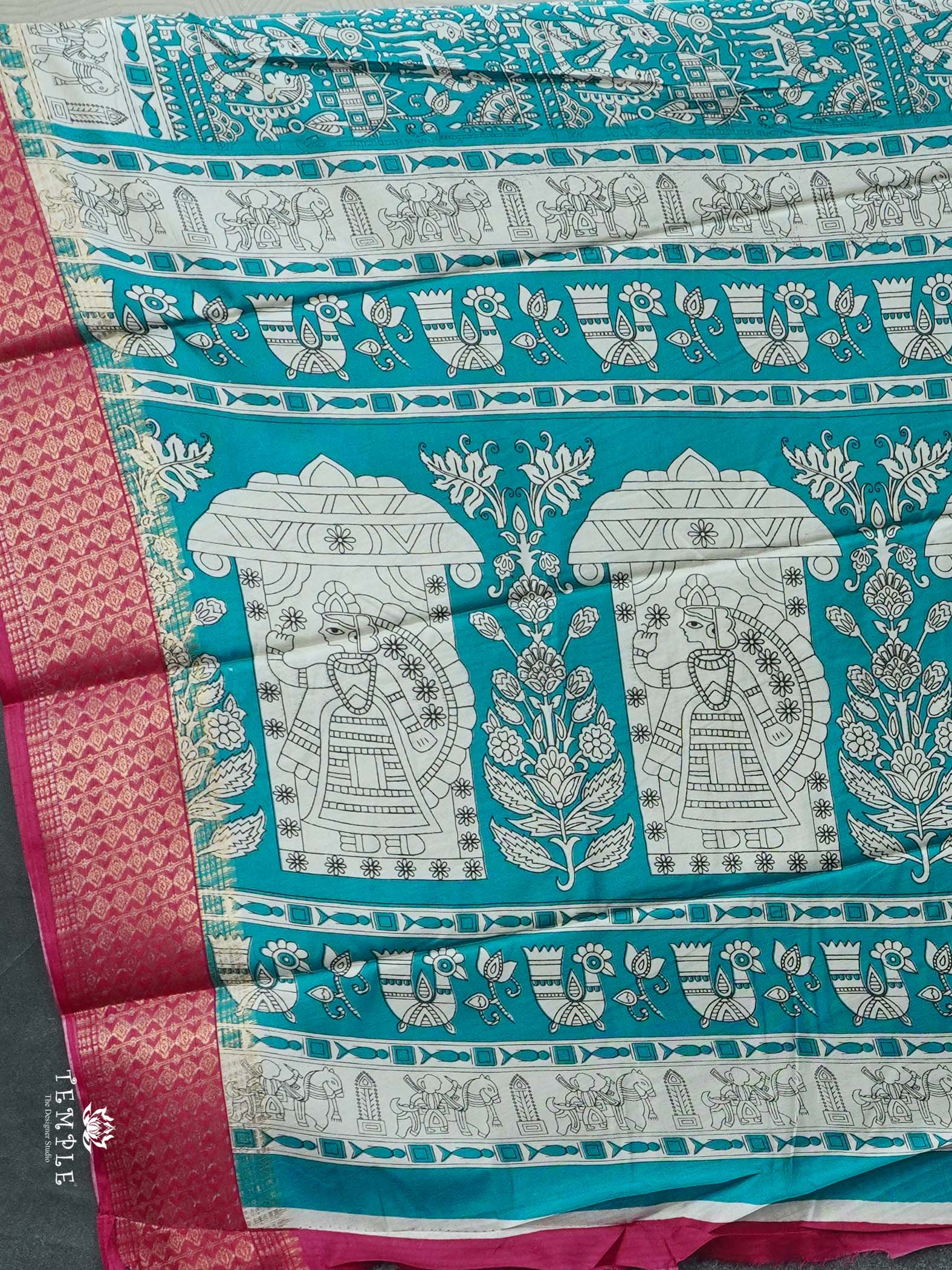 Printed Dola Silk Saree | TTDS2436