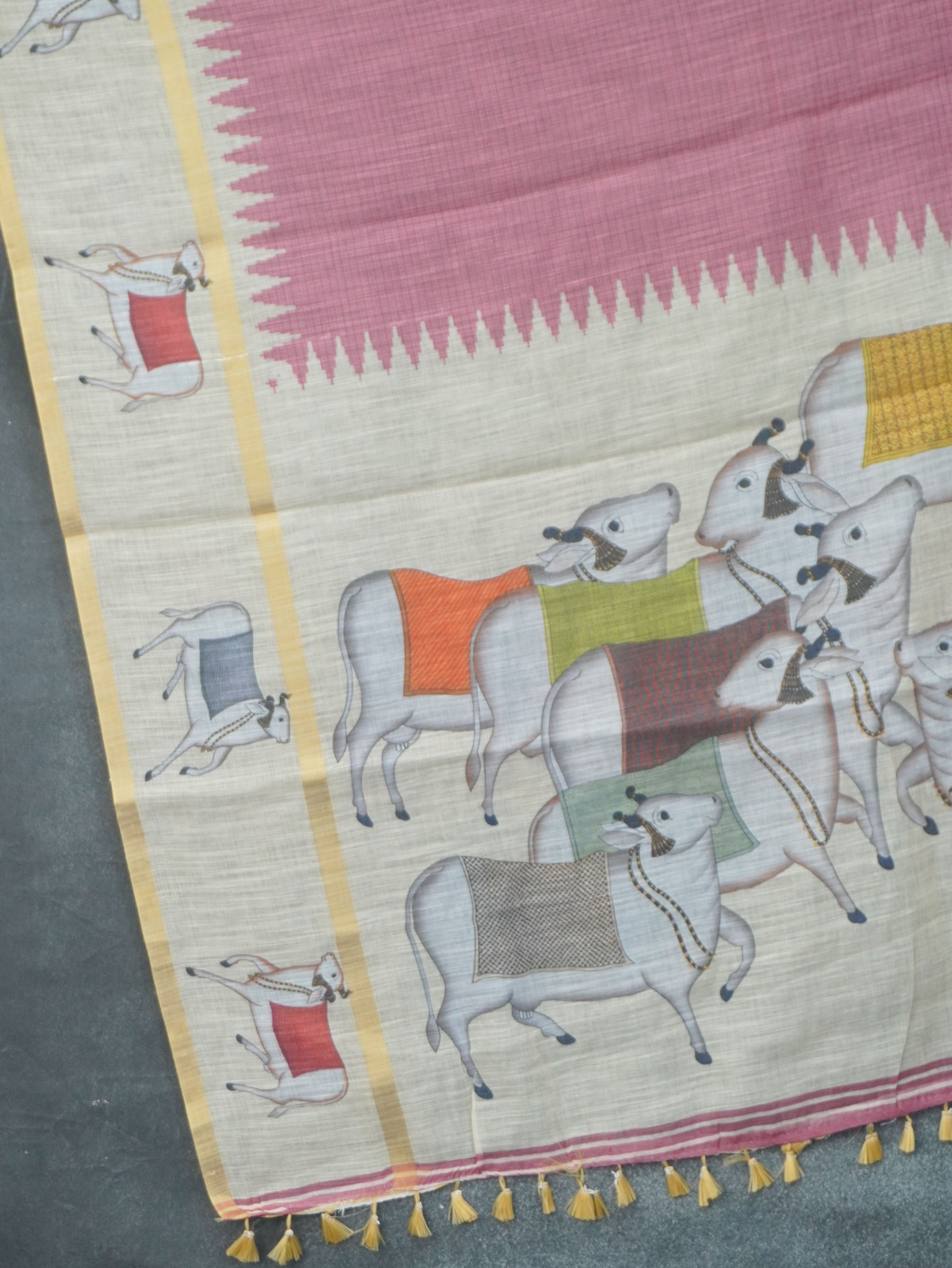 Linen Cotton Saree | TTDS3368