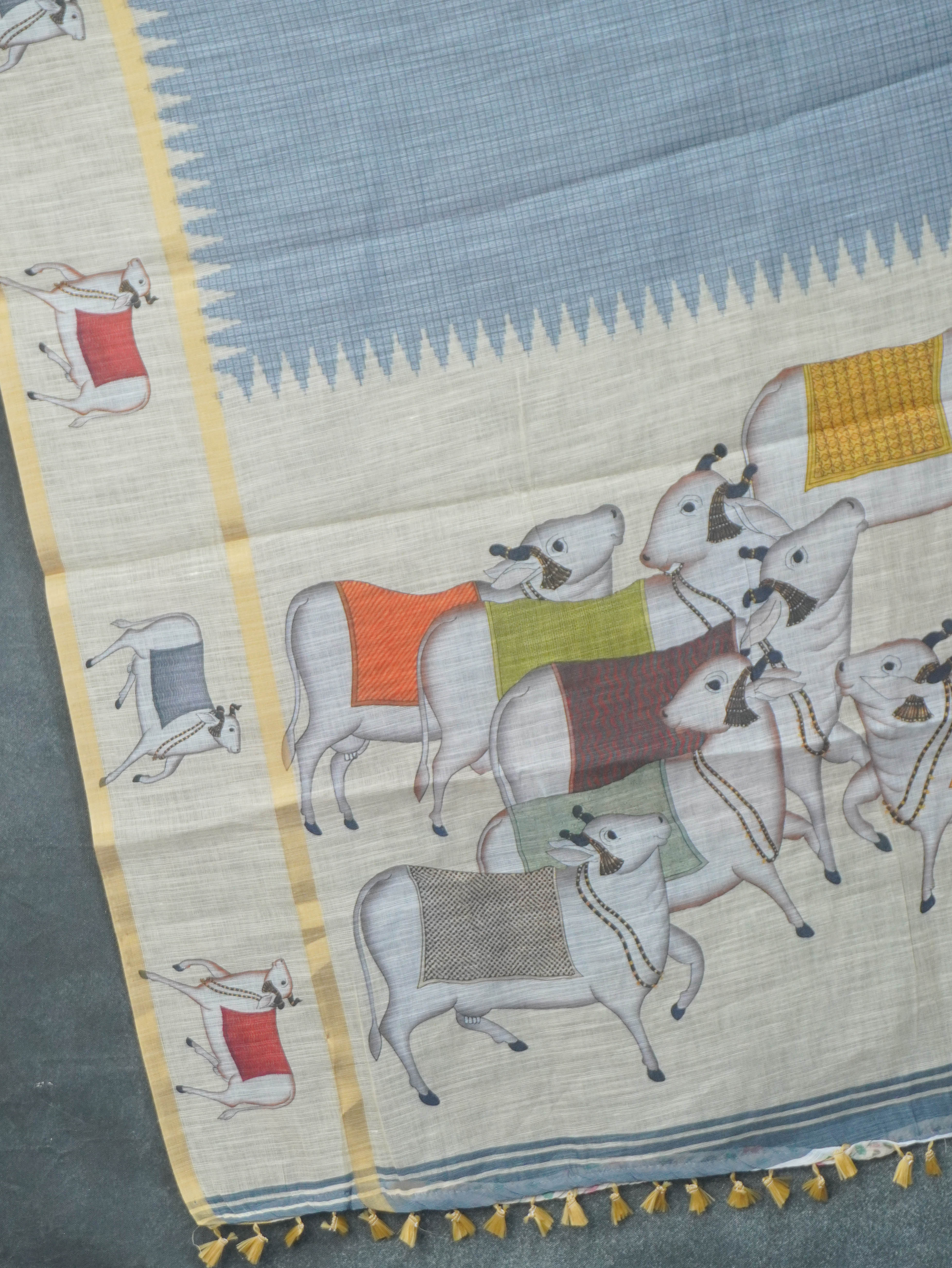 Linen Cotton Saree | TTDS3368