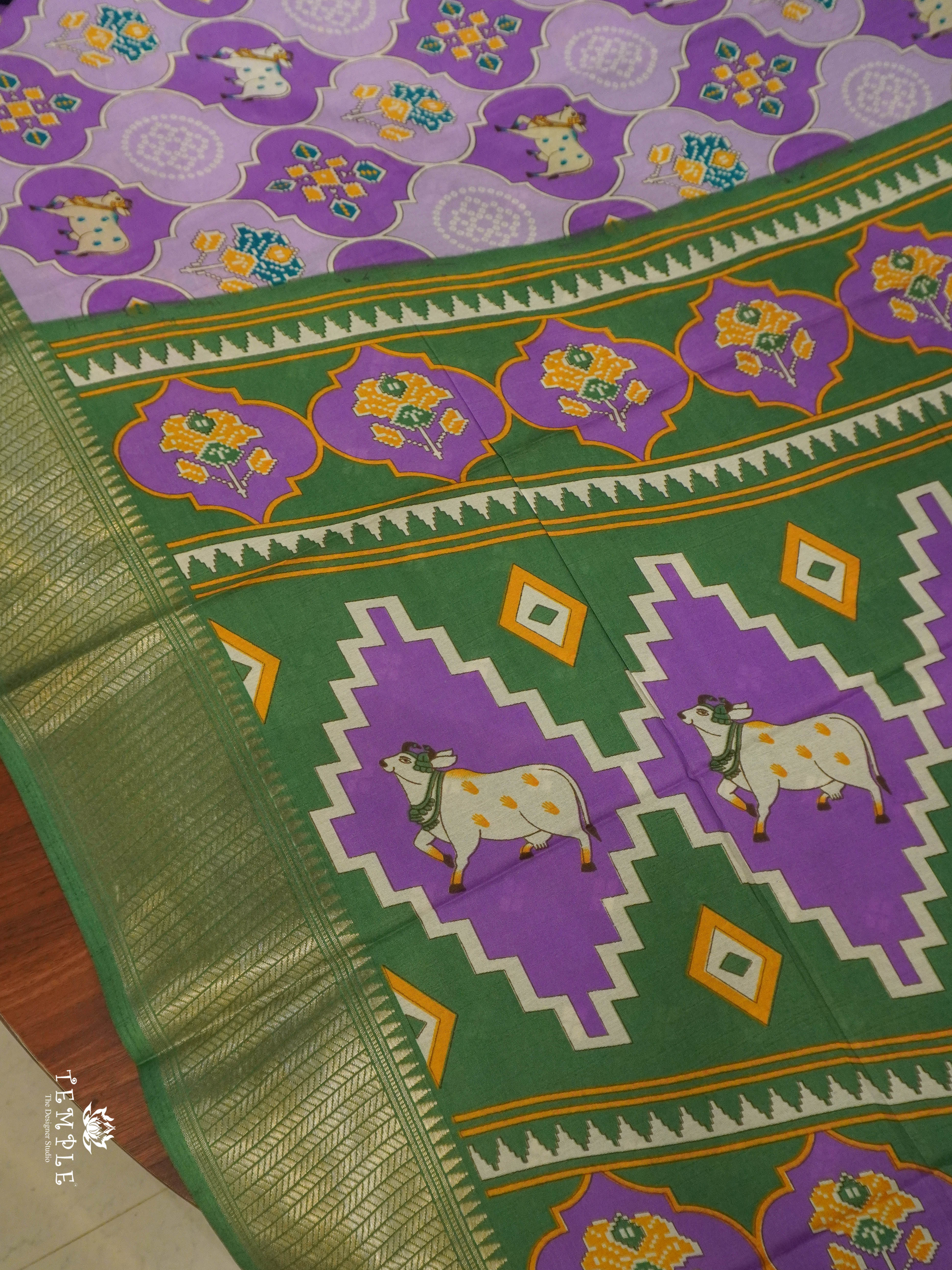 Pichwai Printed Saree(Lavender) | TTDS1487