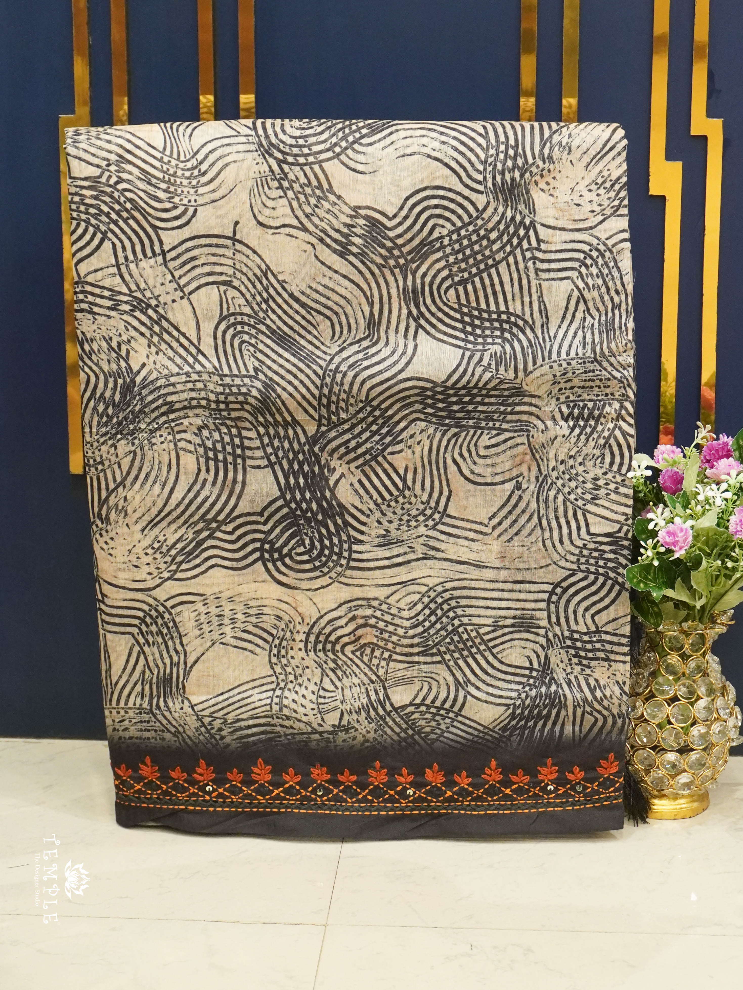 Fancy Cotton Saree With Thread Work Border | TTDS1489