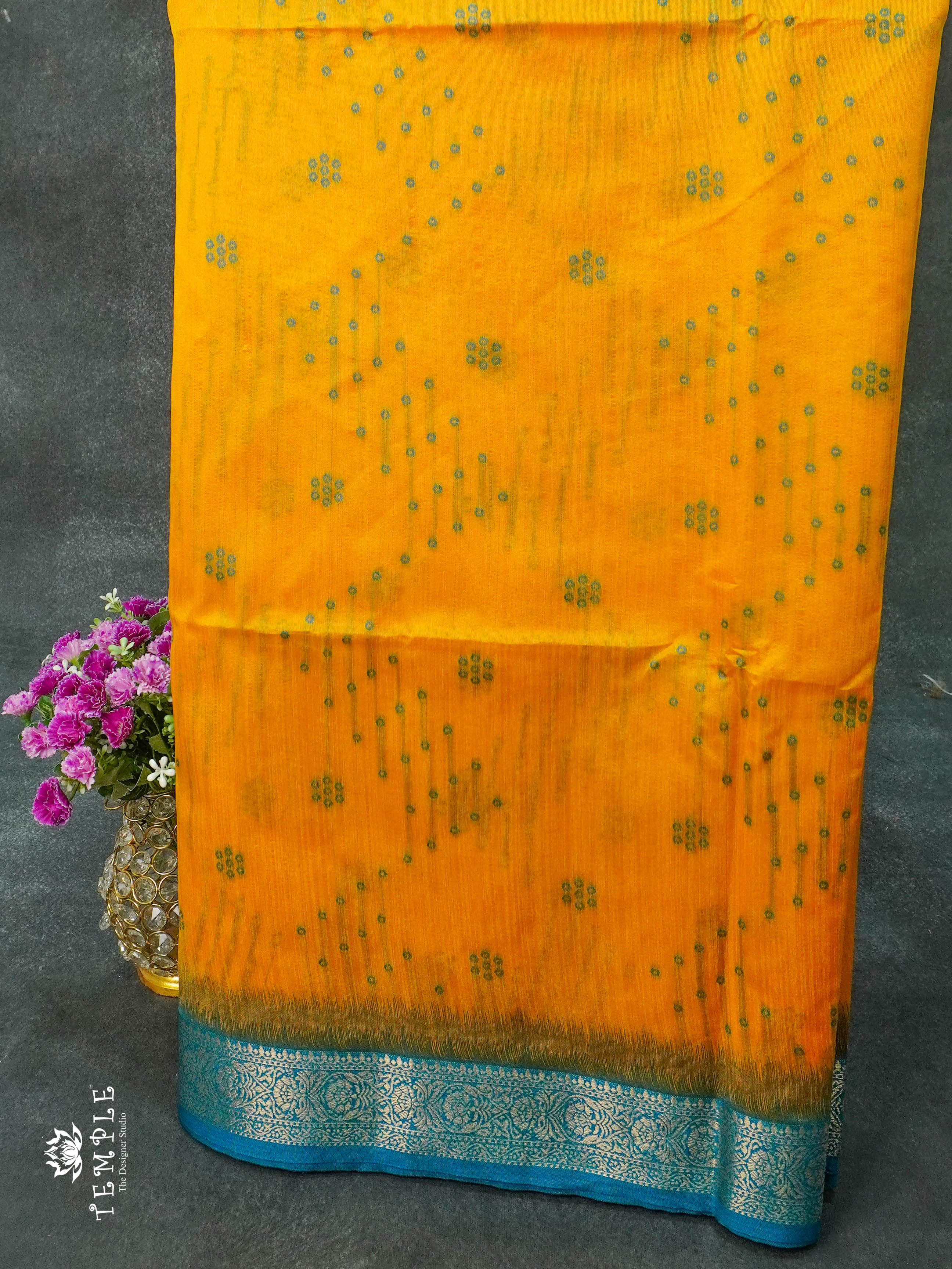 Raw Silk Saree ( Yellow ) | TTDS1099