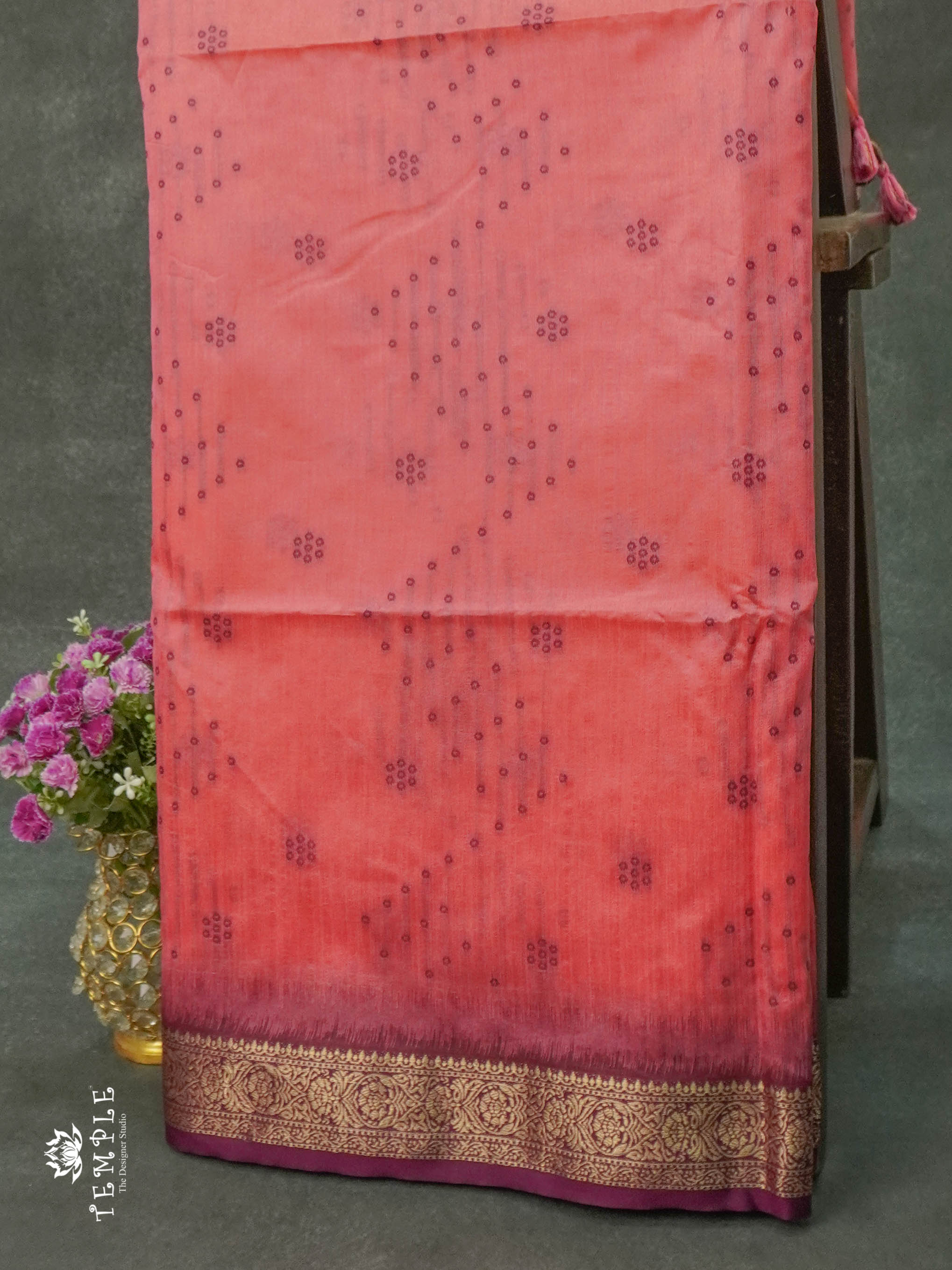 Raw Silk Saree (Pink) | TTDS1099