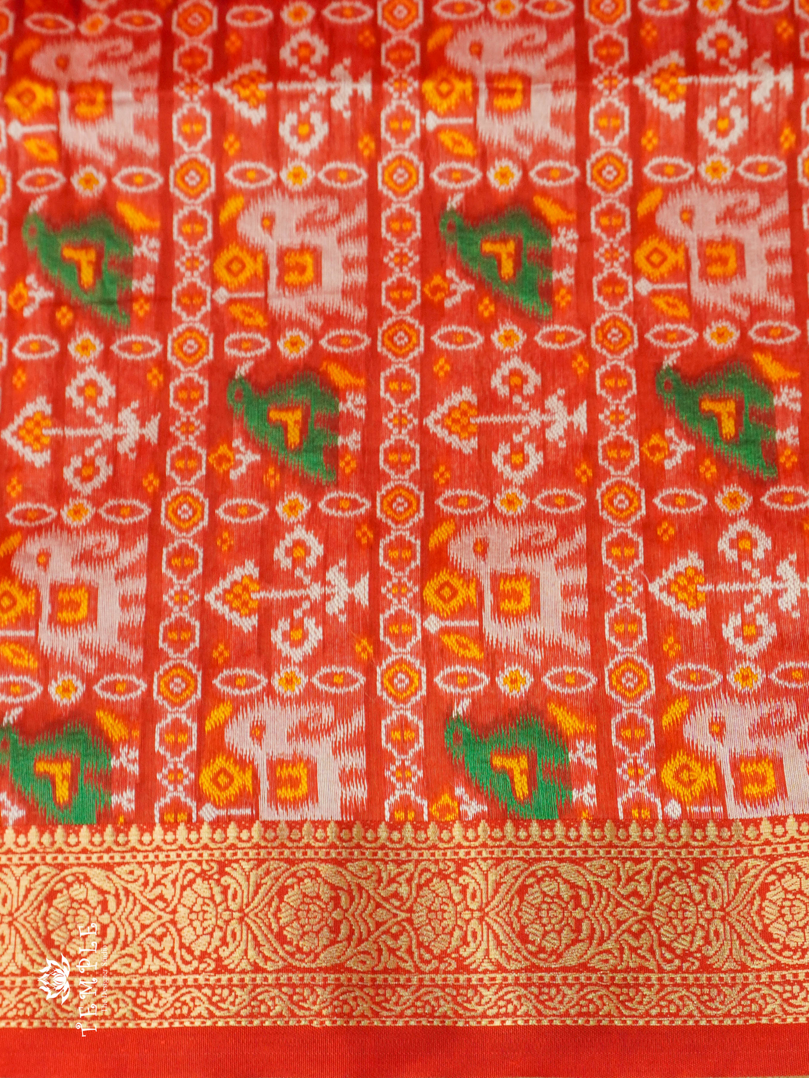 Raw Silk Saree (Orange) | TTDS1099