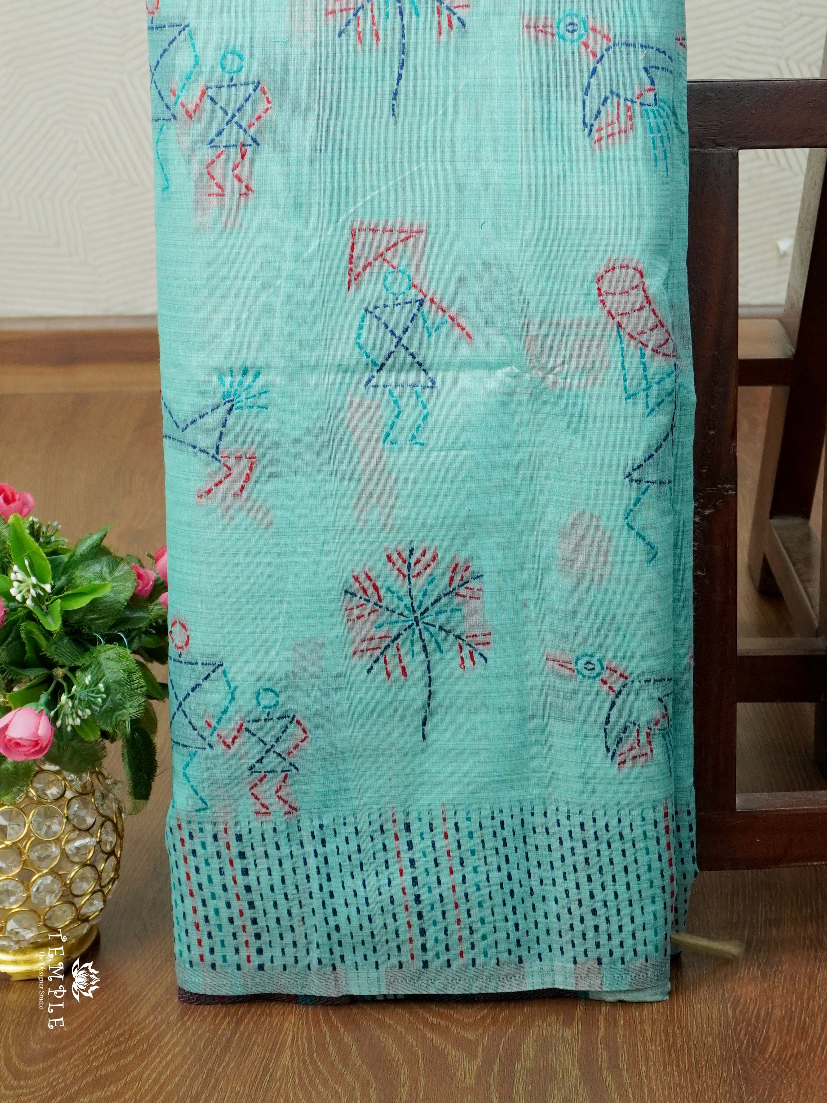 Chanderi Cotton Saree With Thread Woven | TTDS2463