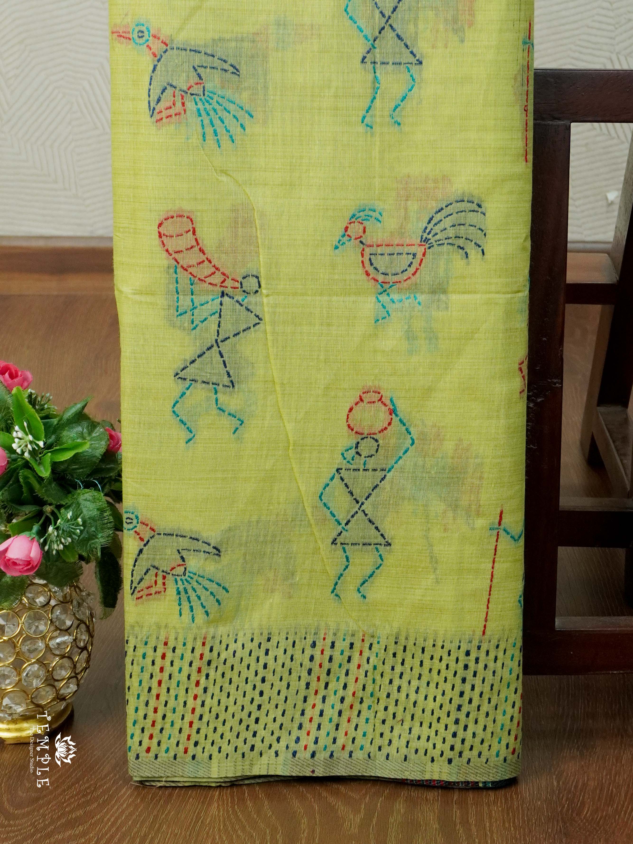 Chanderi Cotton Saree With Thread Woven | TTDS2463