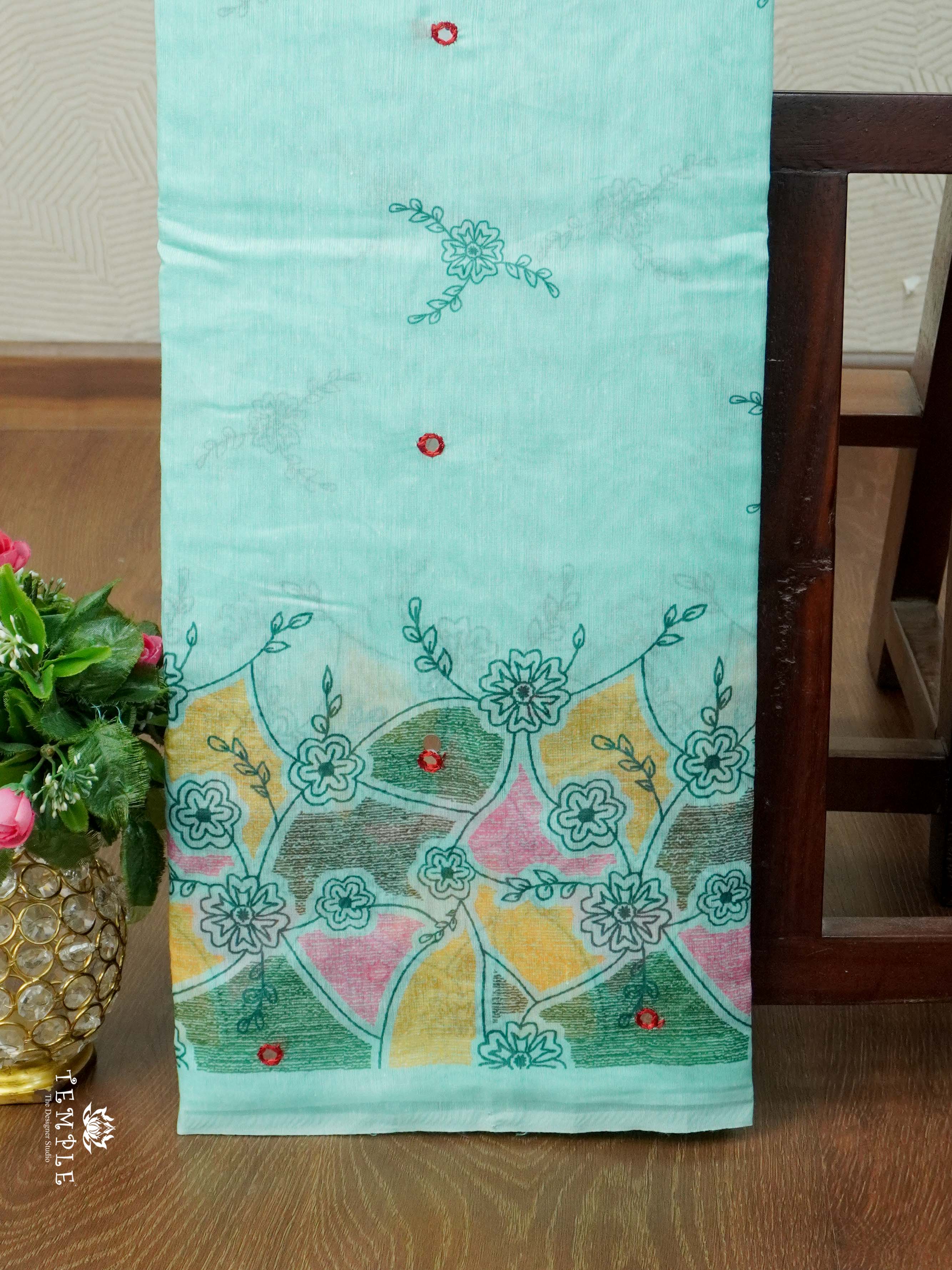 Chanderi Cotton Saree With Mirror Work | TTDS2464