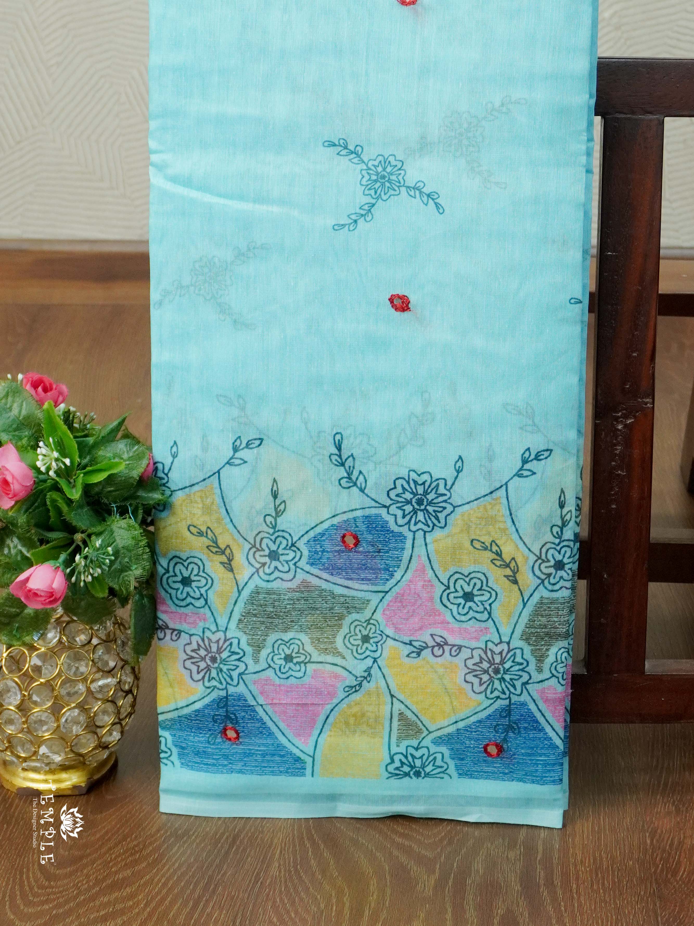 Chanderi Cotton Saree With Mirror Work | TTDS2464