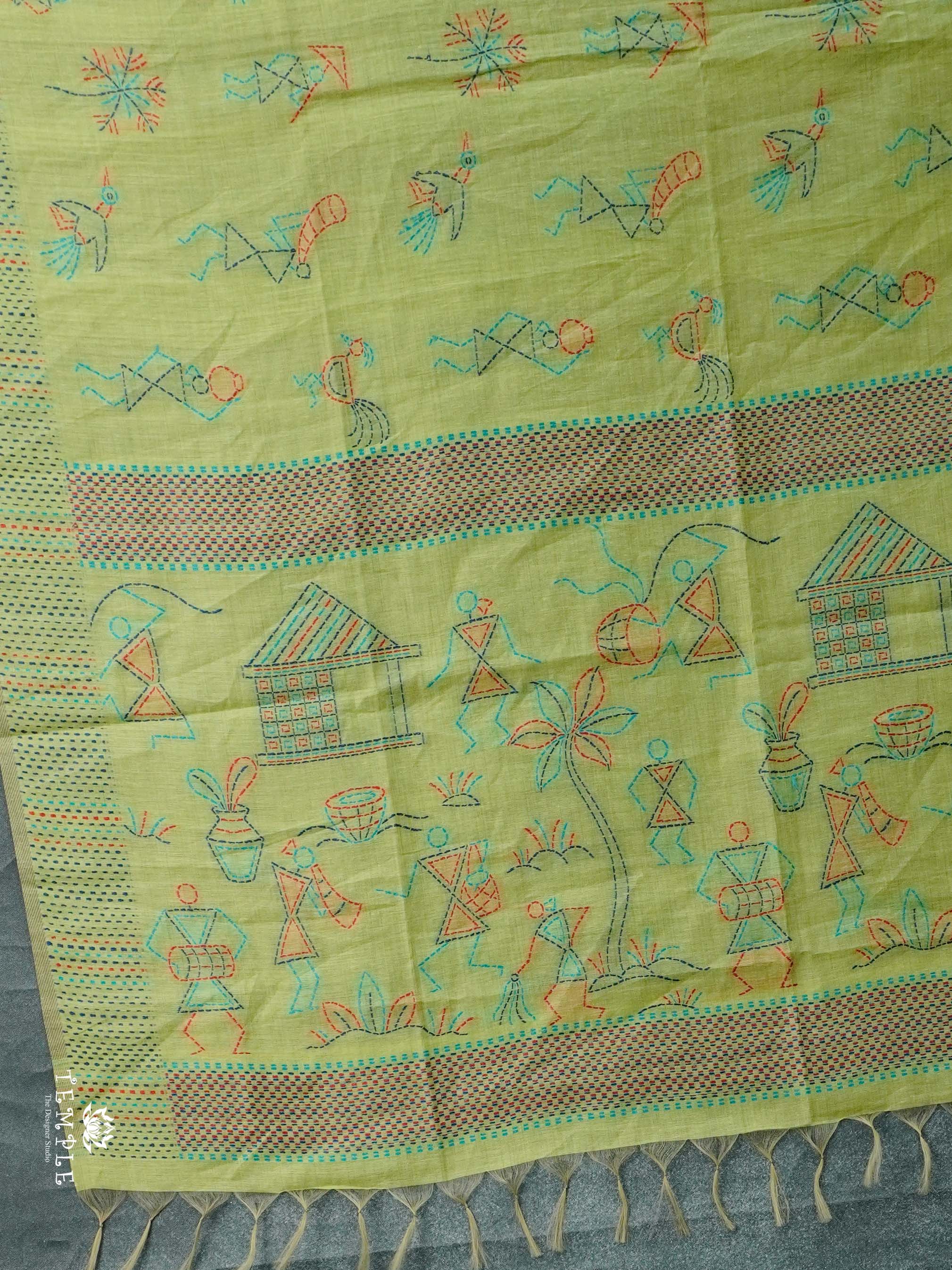 Chanderi Cotton Saree With Thread Woven | TTDS2463