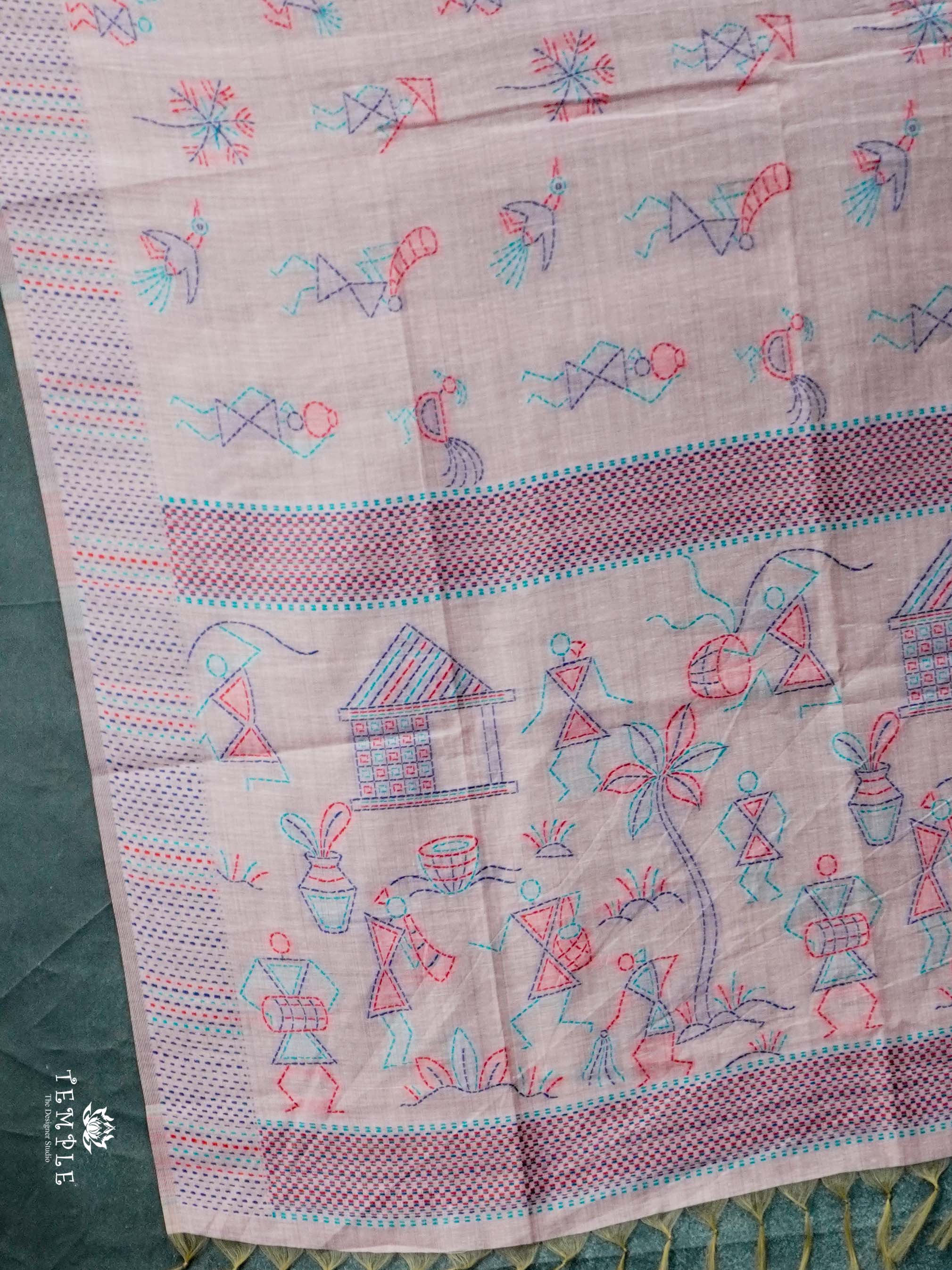 Chanderi Cotton Saree With Thread Woven | TTDS2463