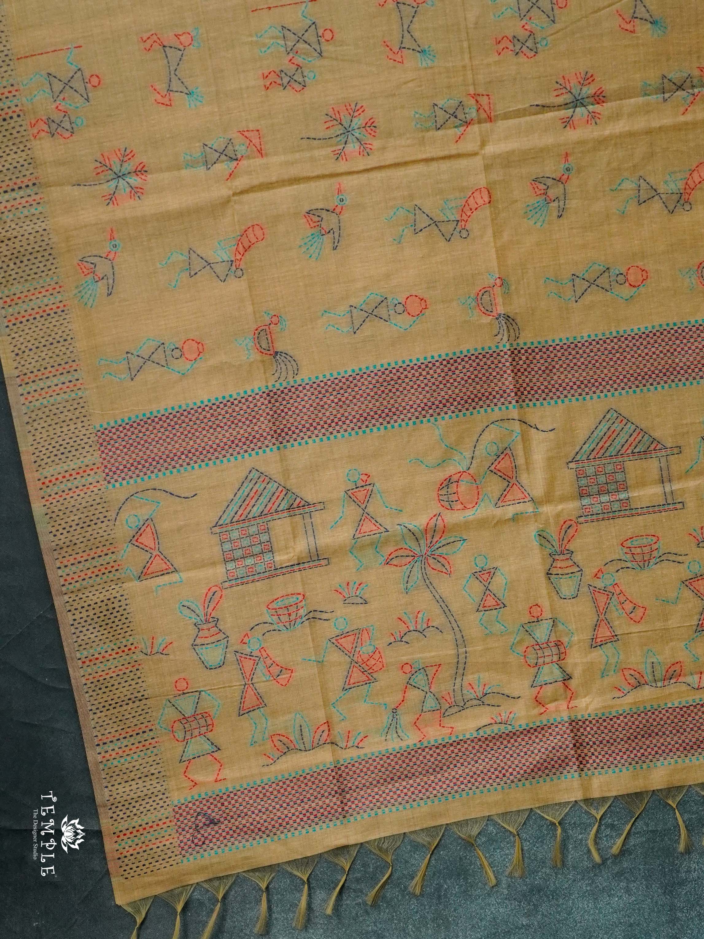 Chanderi Cotton Saree With Thread Woven | TTDS2463