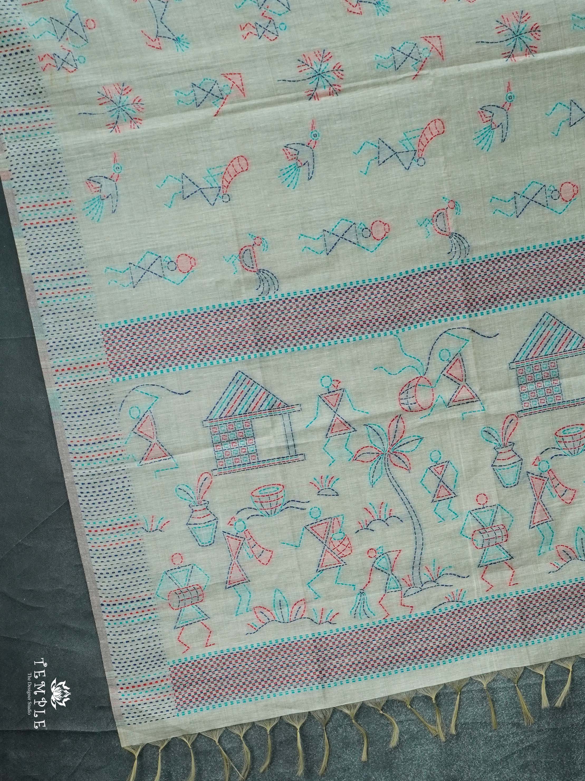 Chanderi Cotton Saree With Thread Woven | TTDS2463